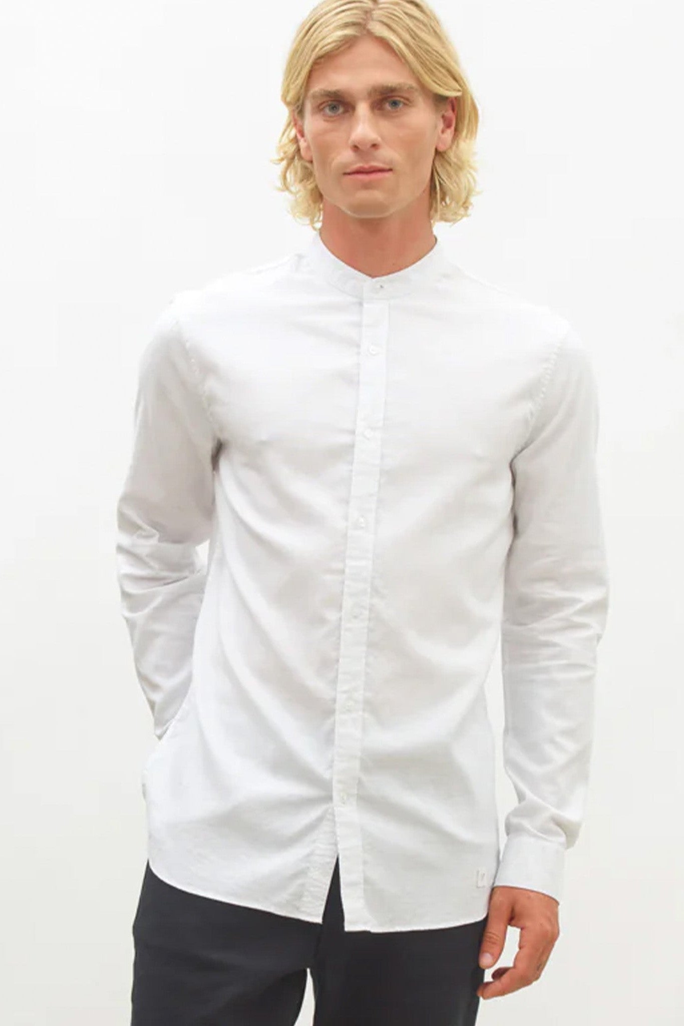 NOWADAYS - Oxford Melange Shirt - Bright White - BACKYARD