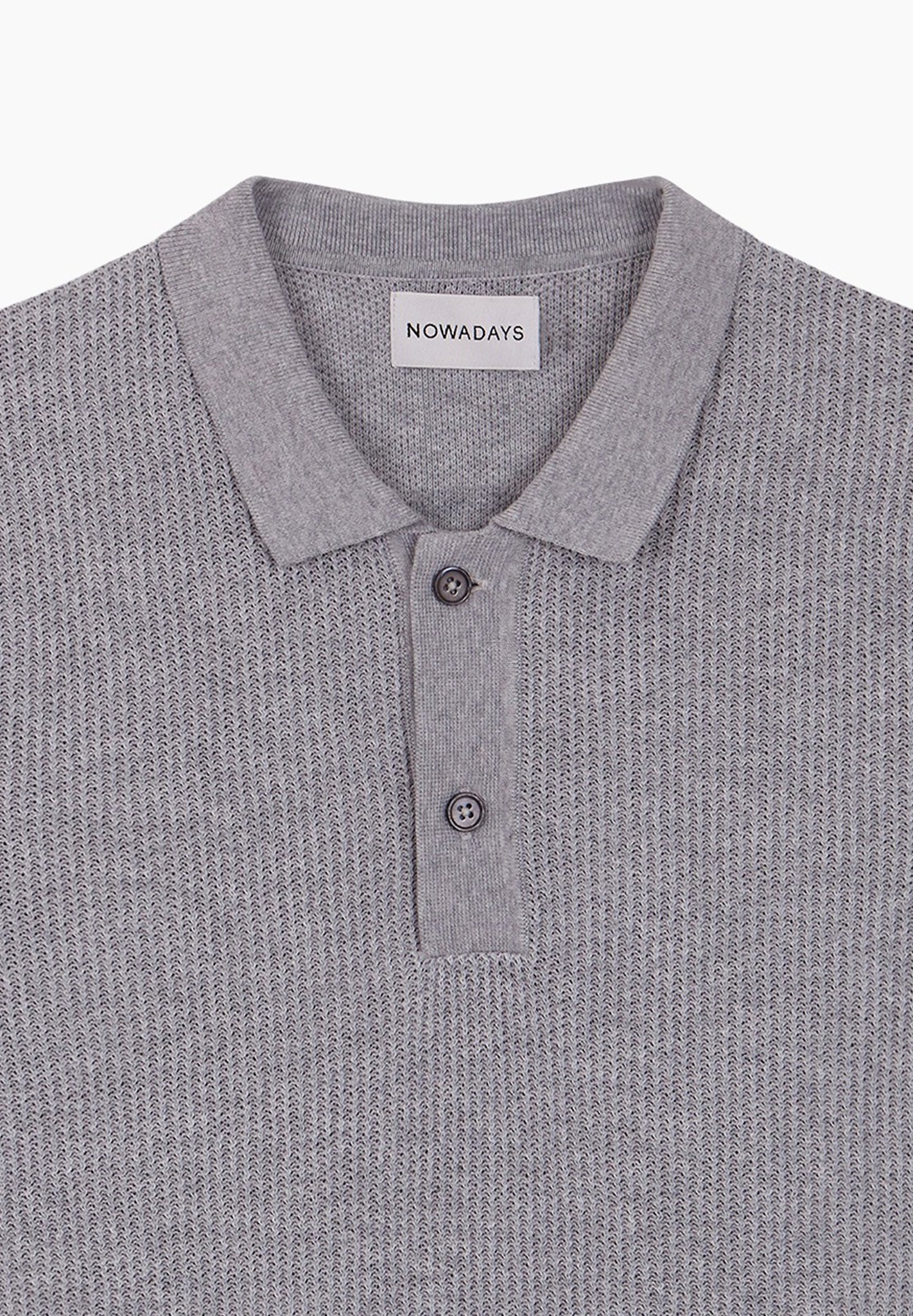 NOWADAYS - Racket Polo - Grey Melange - BACKYARD
