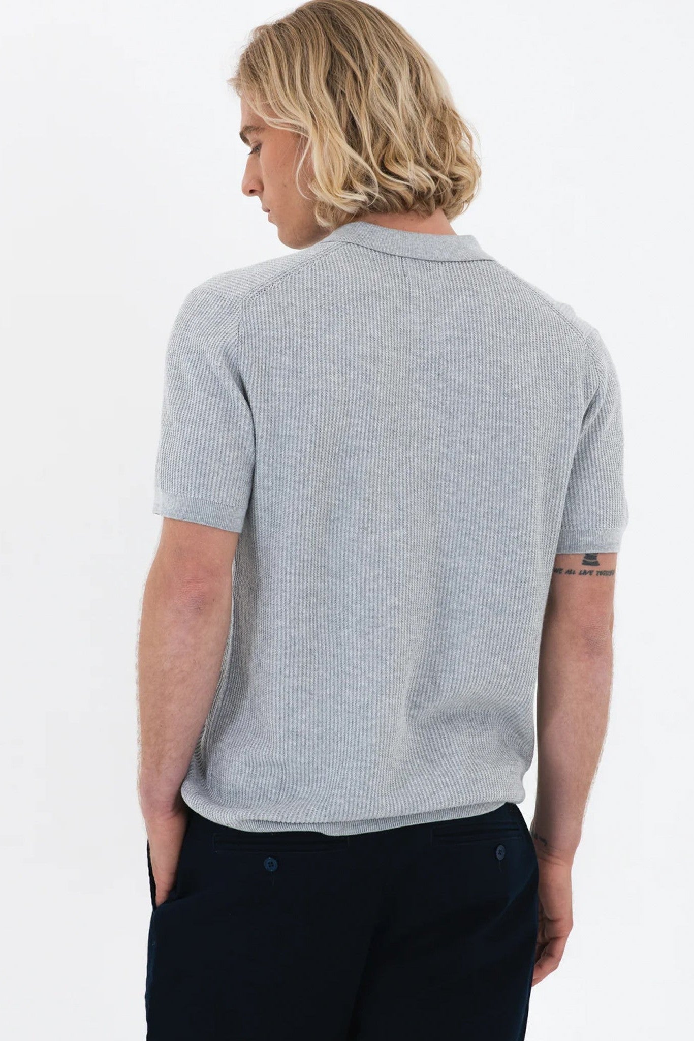 NOWADAYS - Racket Polo - Grey Melange - BACKYARD