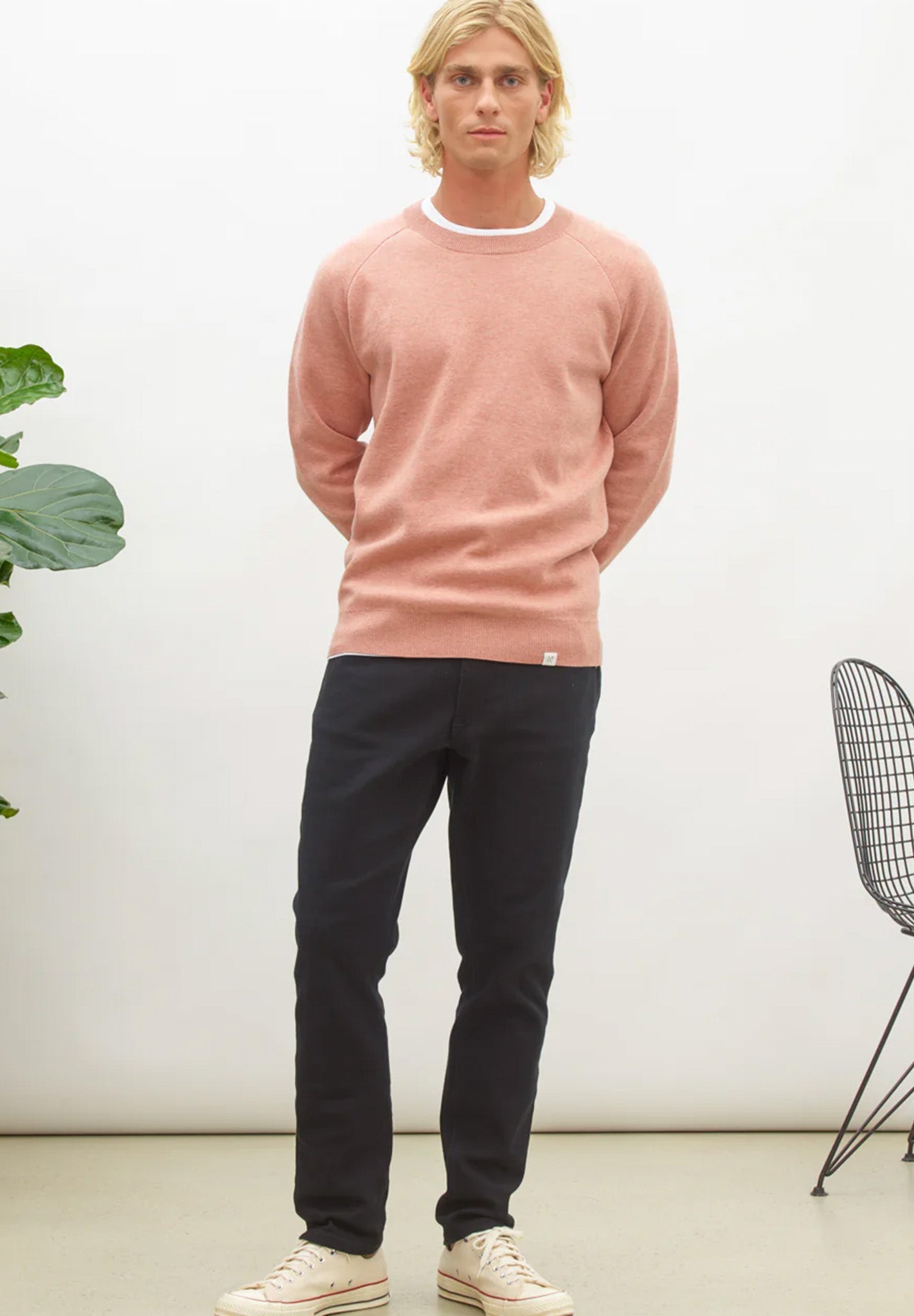 NOWADAYS - Signature Raglan Mouline Sweater - Ash Rose - BACKYARD