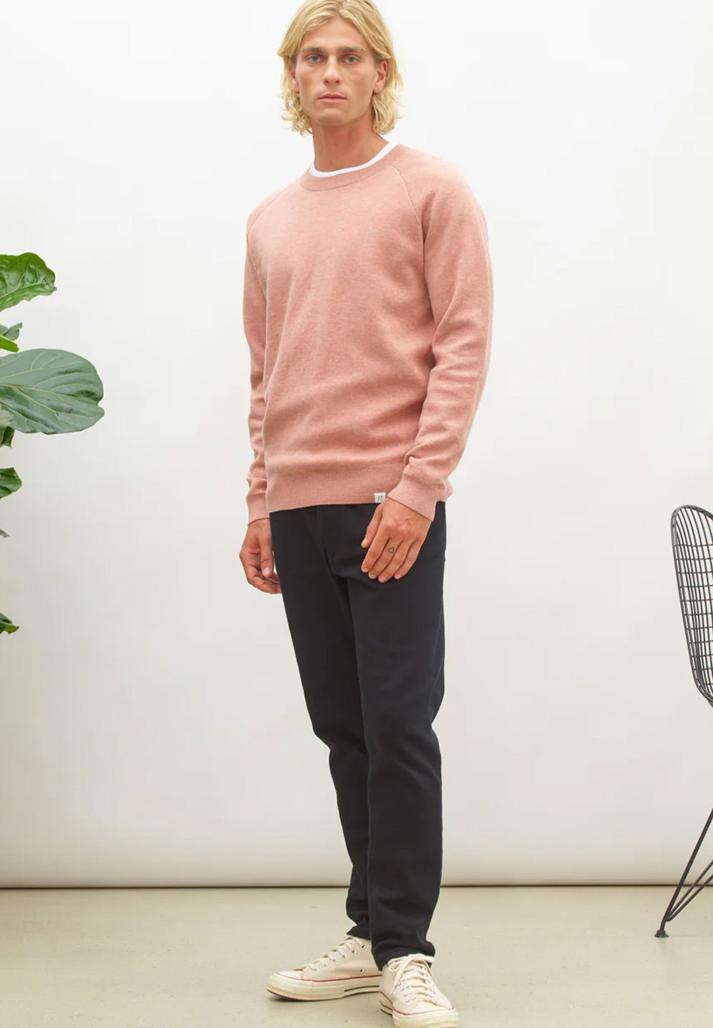 NOWADAYS - Signature Raglan Mouline Sweater - Ash Rose - BACKYARD