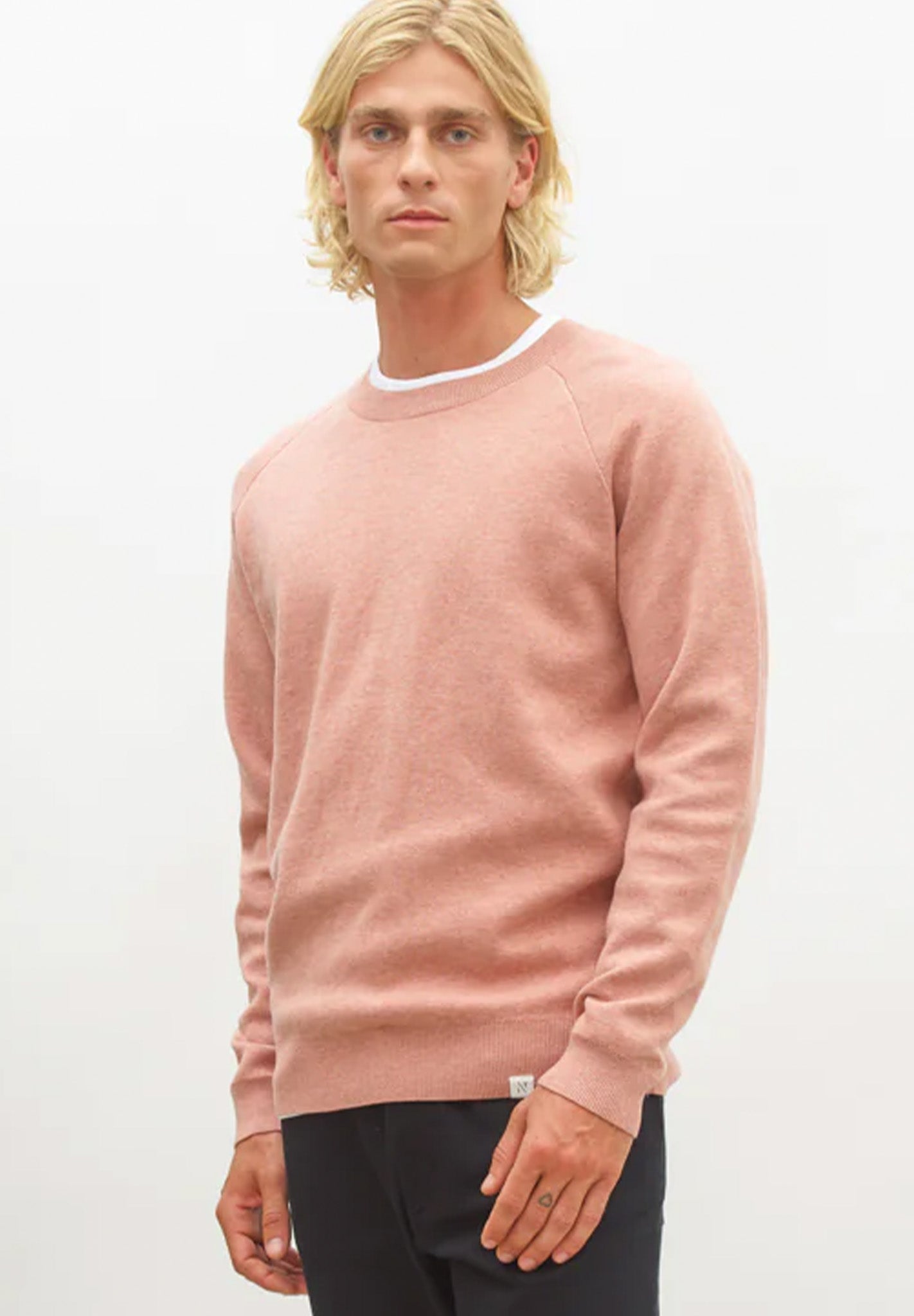 NOWADAYS - Signature Raglan Mouline Sweater - Ash Rose - BACKYARD