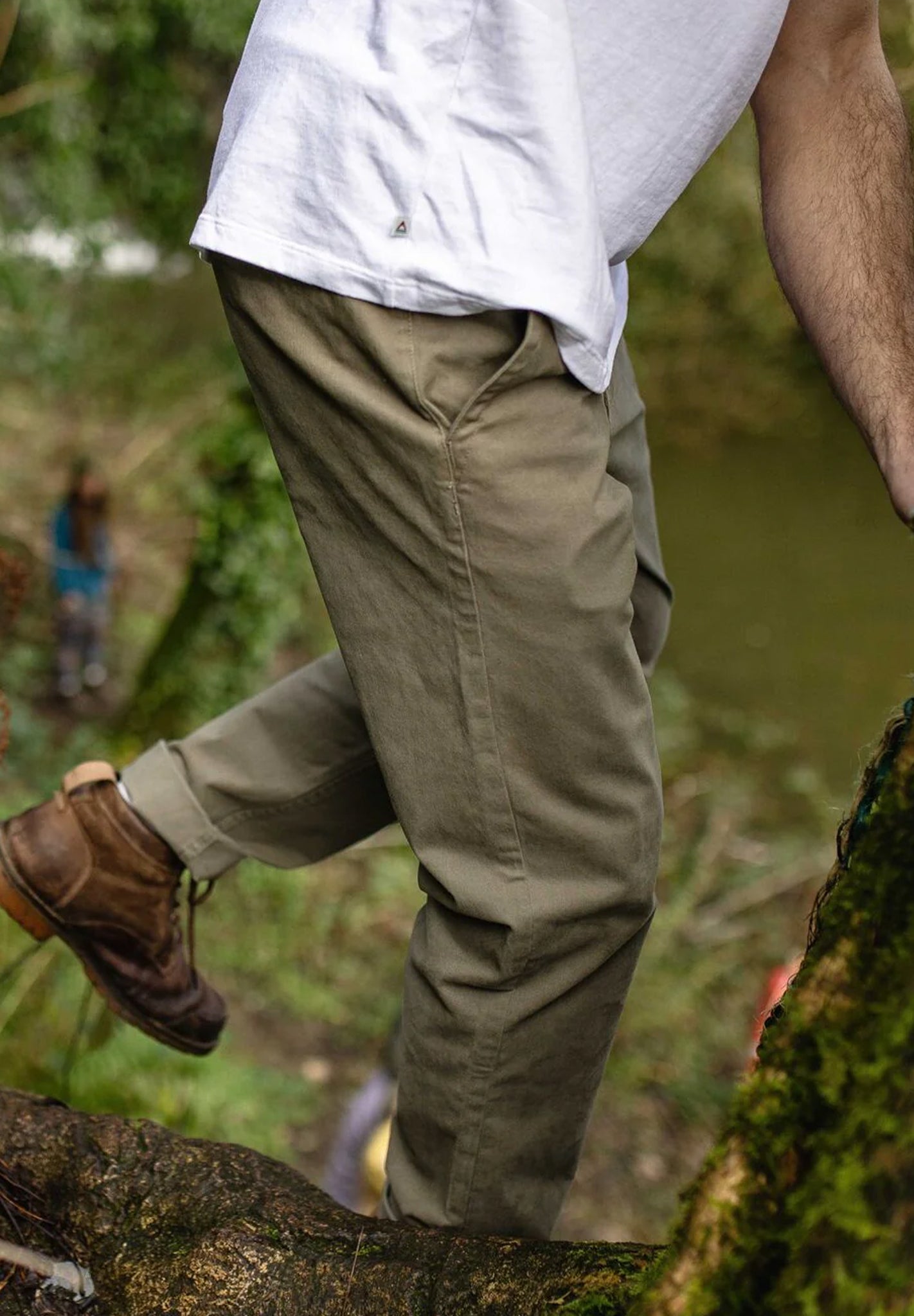 PASSENGER - 365 Organic Cotton Trouser - Dusty Olive - BACKYARD