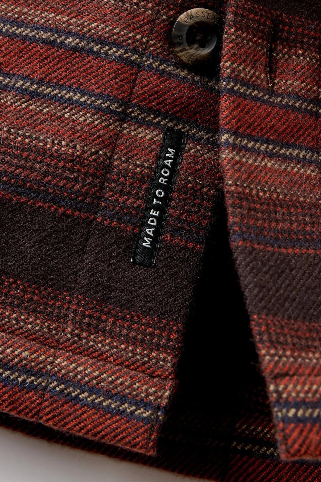 PASSENGER-Barren Wool Overshirt-Dark Rust Stripe-BACKYARD