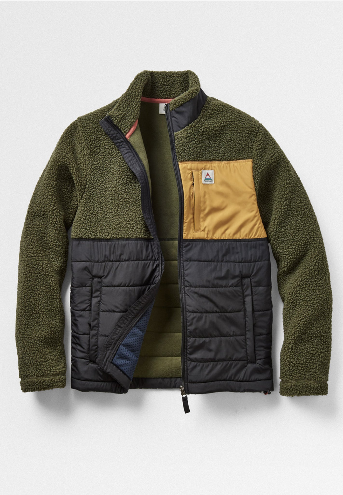 PASSENGER - Born Explorer Recycled Polar - Lined Sherpa Fleece - Khaki - BACKYARD