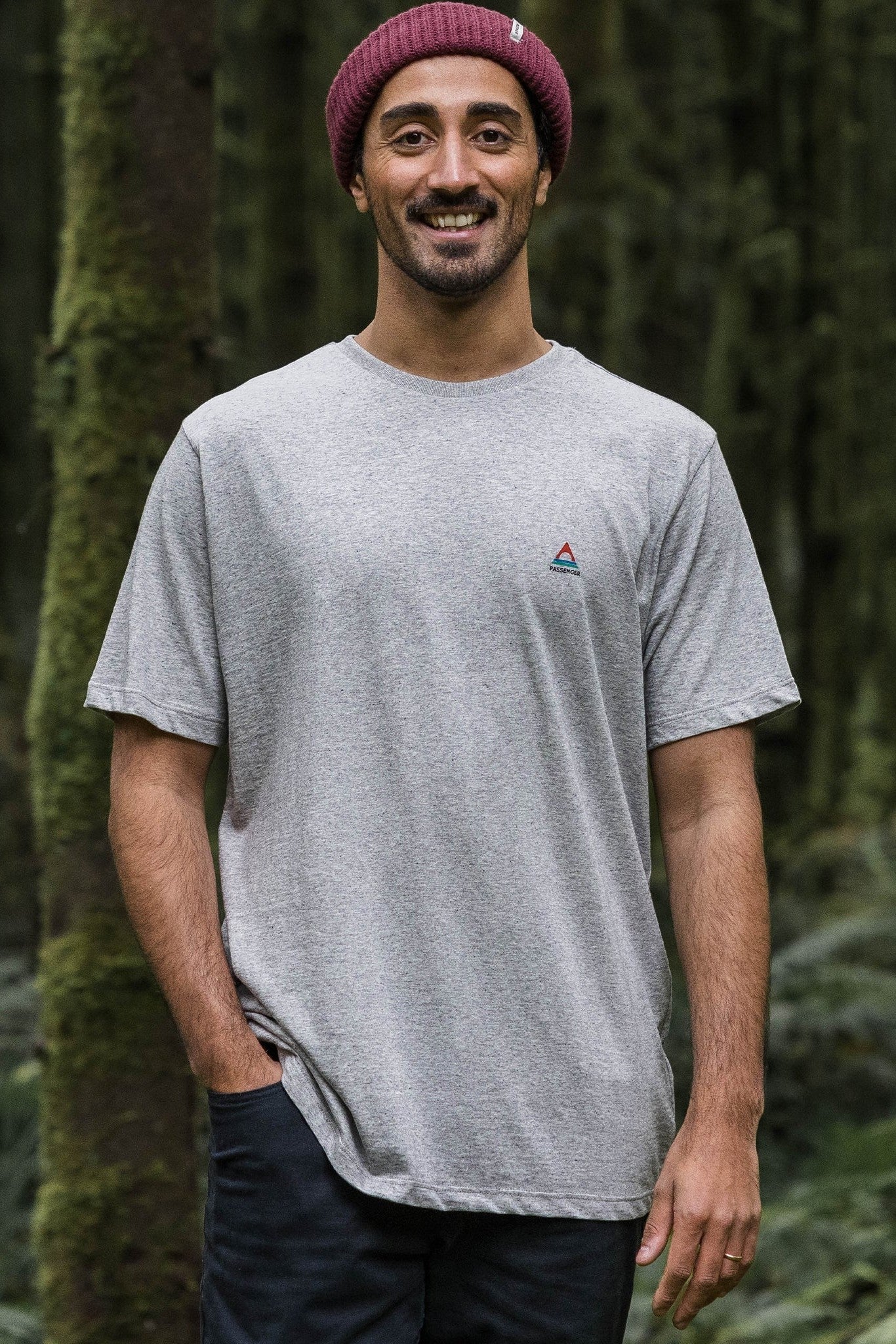 PASSENGER - Classic Logo Recycled Cotton T-Shirt - Mid Grey Marl - BACKYARD