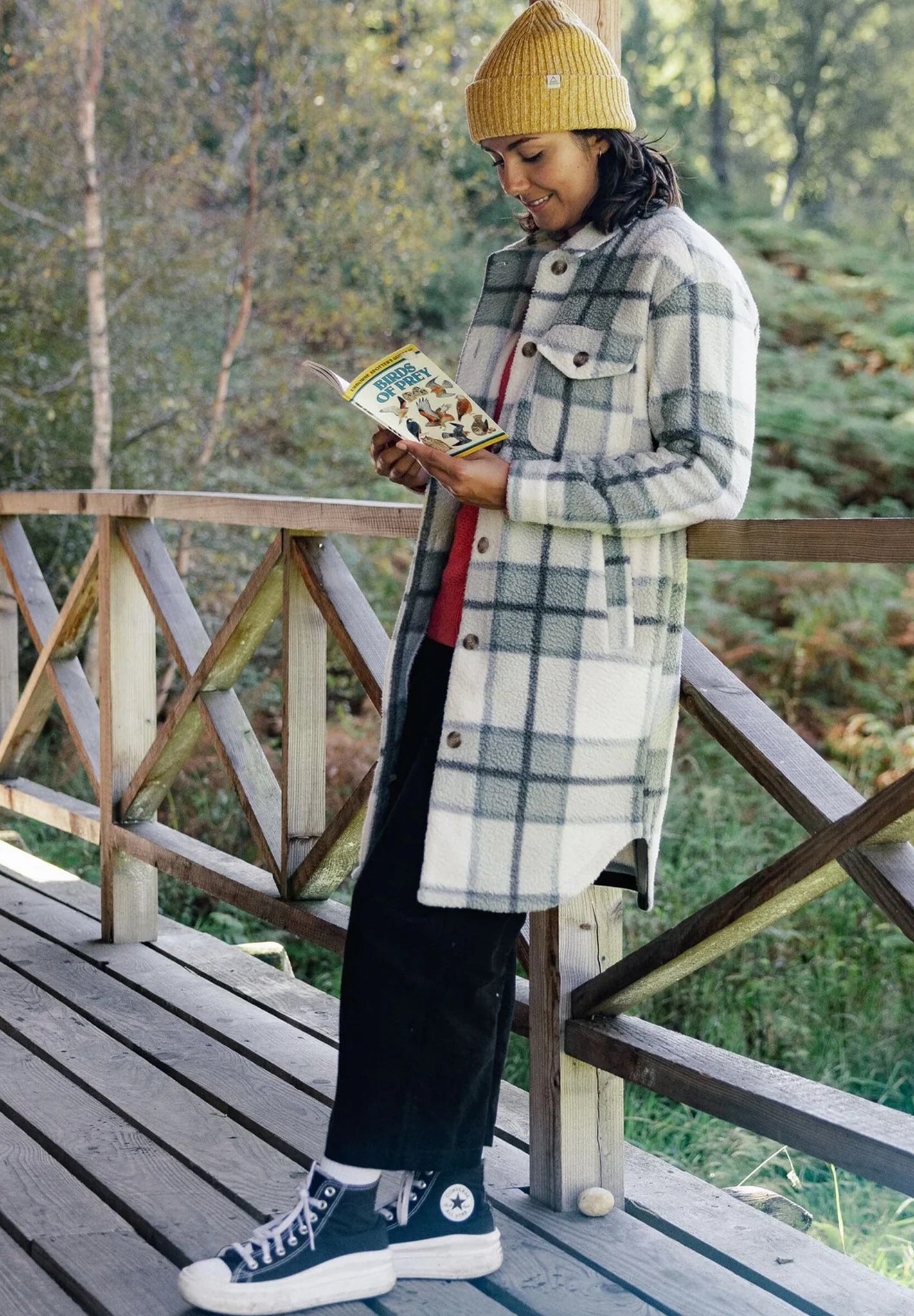 PASSENGER - Cloudy 2.0 Recycled Sherpa Fleece Shirt - Pistachio Check - BACKYARD