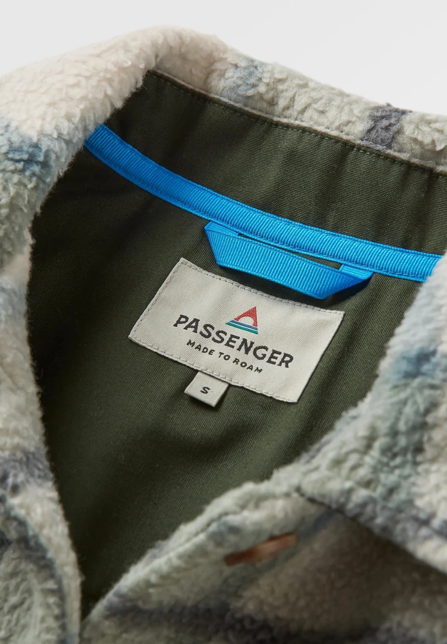 PASSENGER - Cloudy 2.0 Recycled Sherpa Fleece Shirt - Pistachio Check - BACKYARD