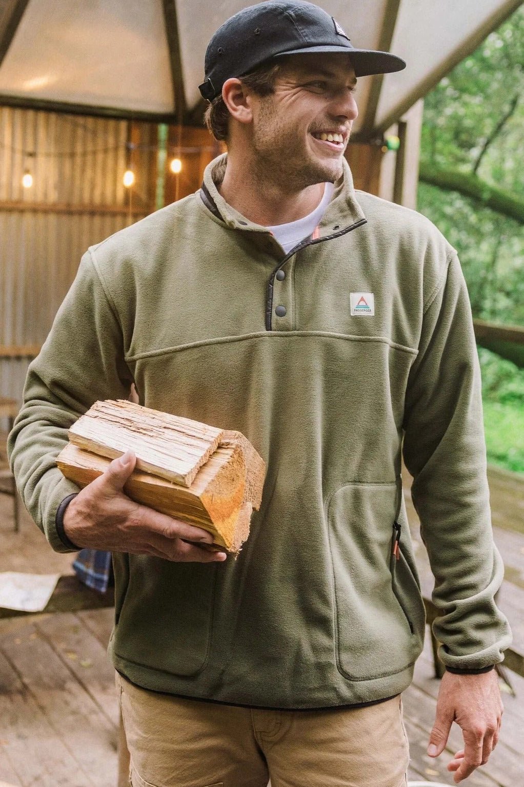 PASSENGER-Dusk Recycled Polartec® Fleece-Dusty Olive-BACKYARD