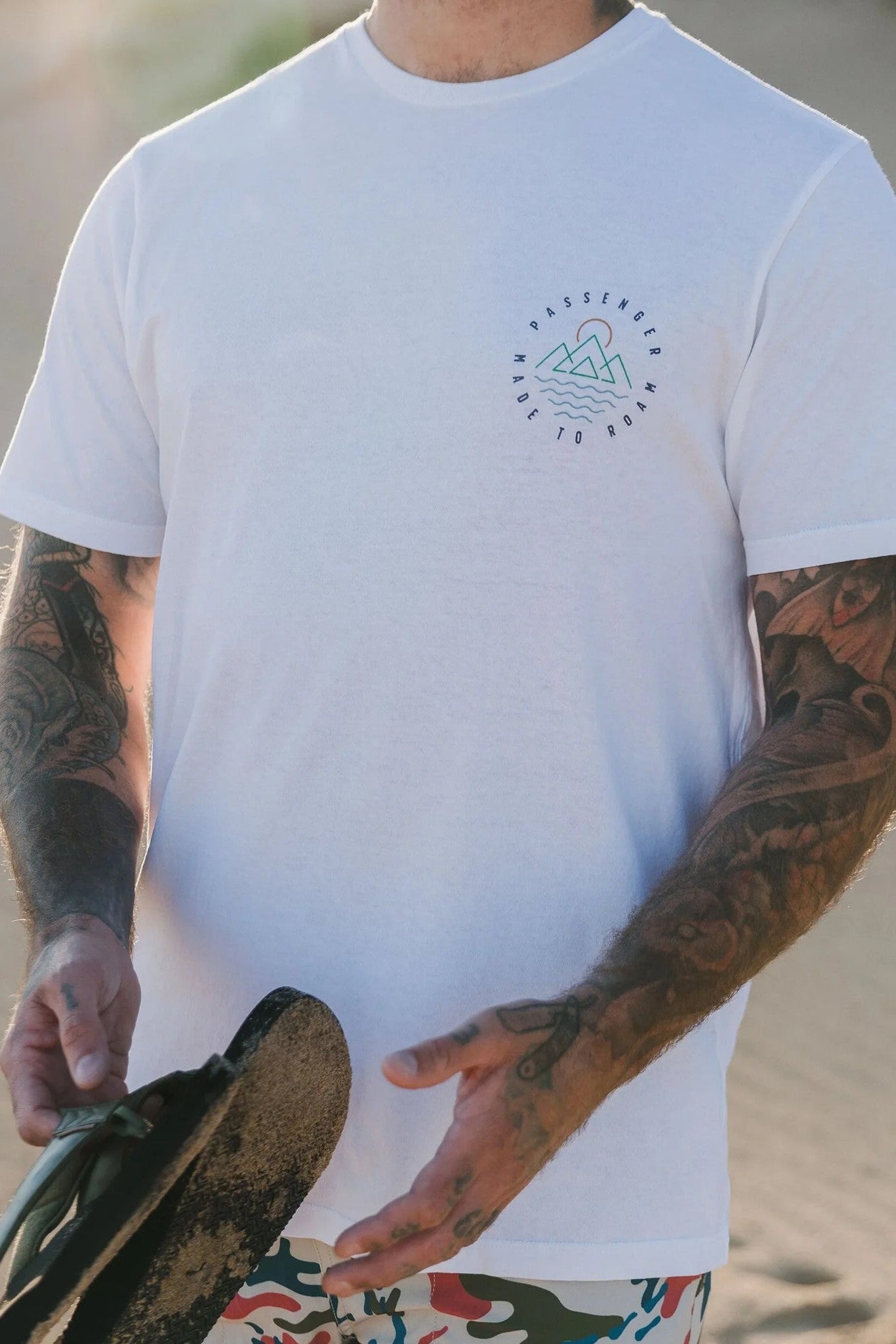 PASSENGER - Escapism Recycled Cotton T-Shirt - White - BACKYARD