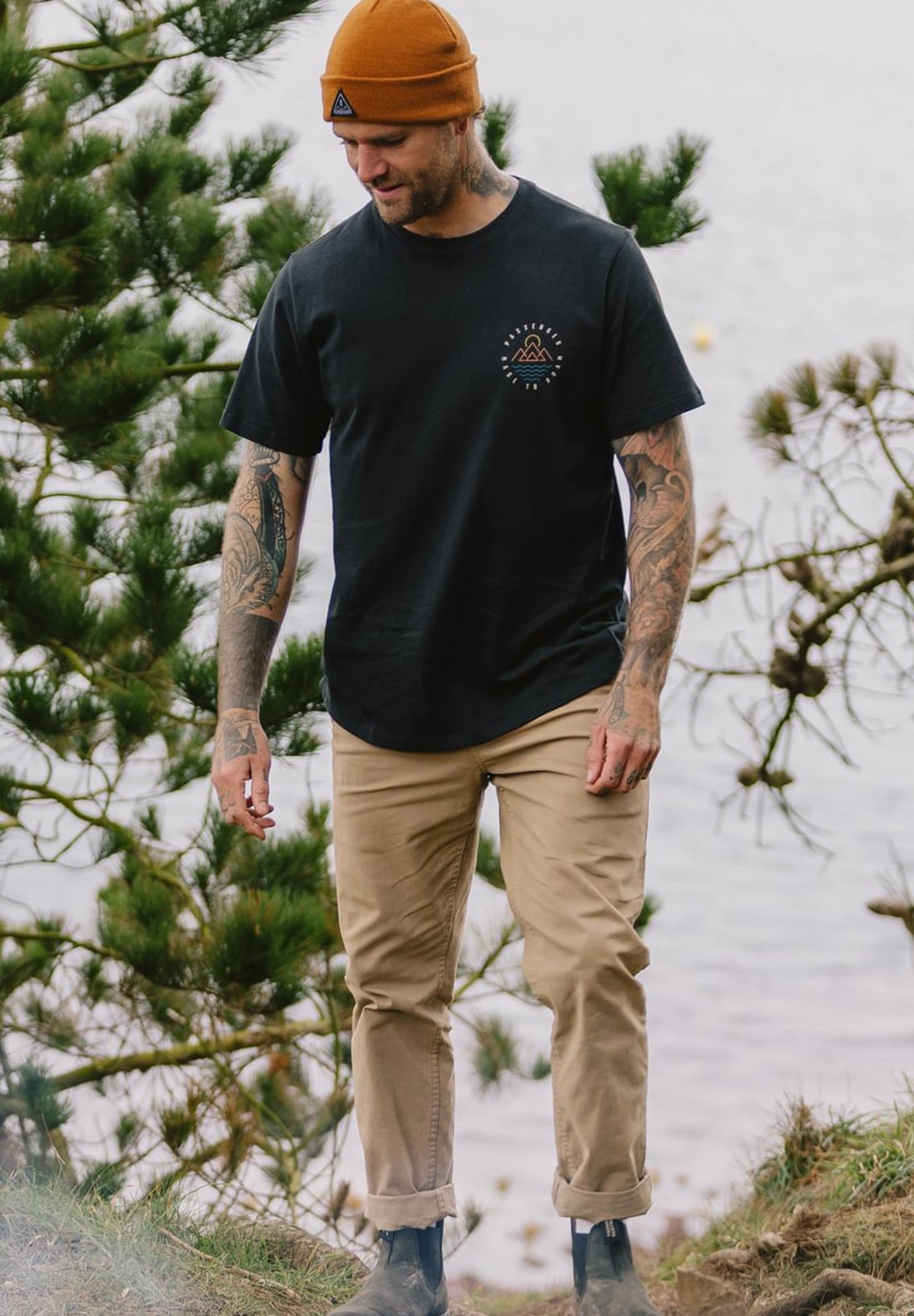 PASSENGER - Escapism Recycled Cotton T-Shirt - Black - BACKYARD