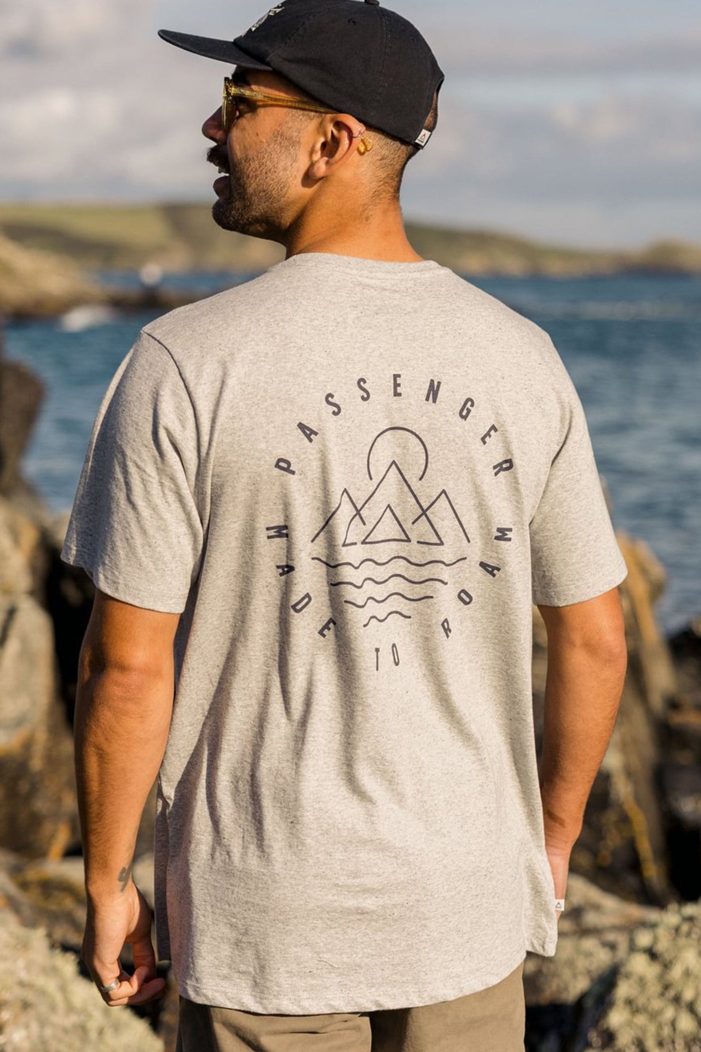 PASSENGER - Escapism Recycled Cotton T-Shirt - Grey Marl - BACKYARD