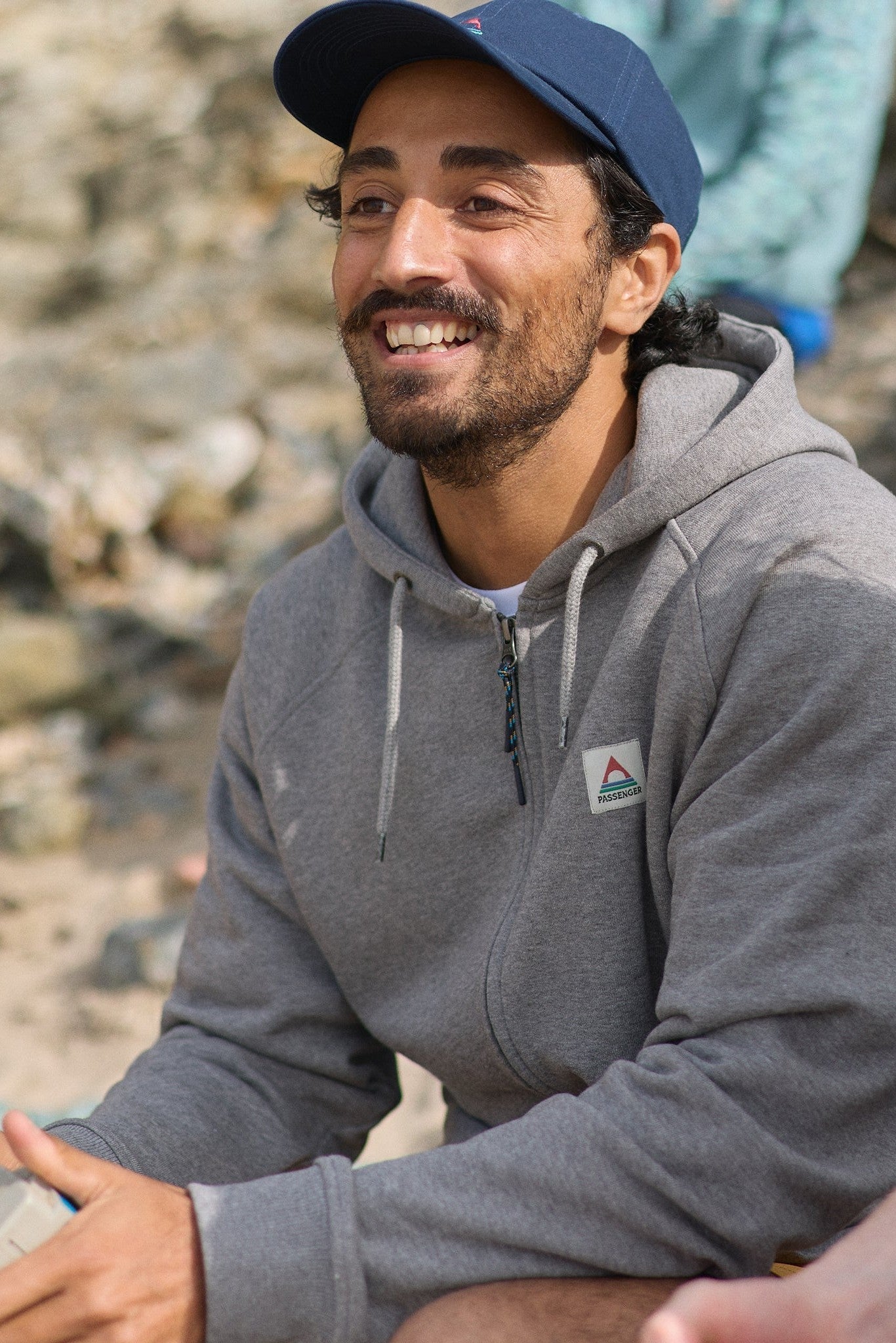 PASSENGER - Heritage Full Zip Recycled Cotton Hoodie - Dark Grey Marl - BACKYARD