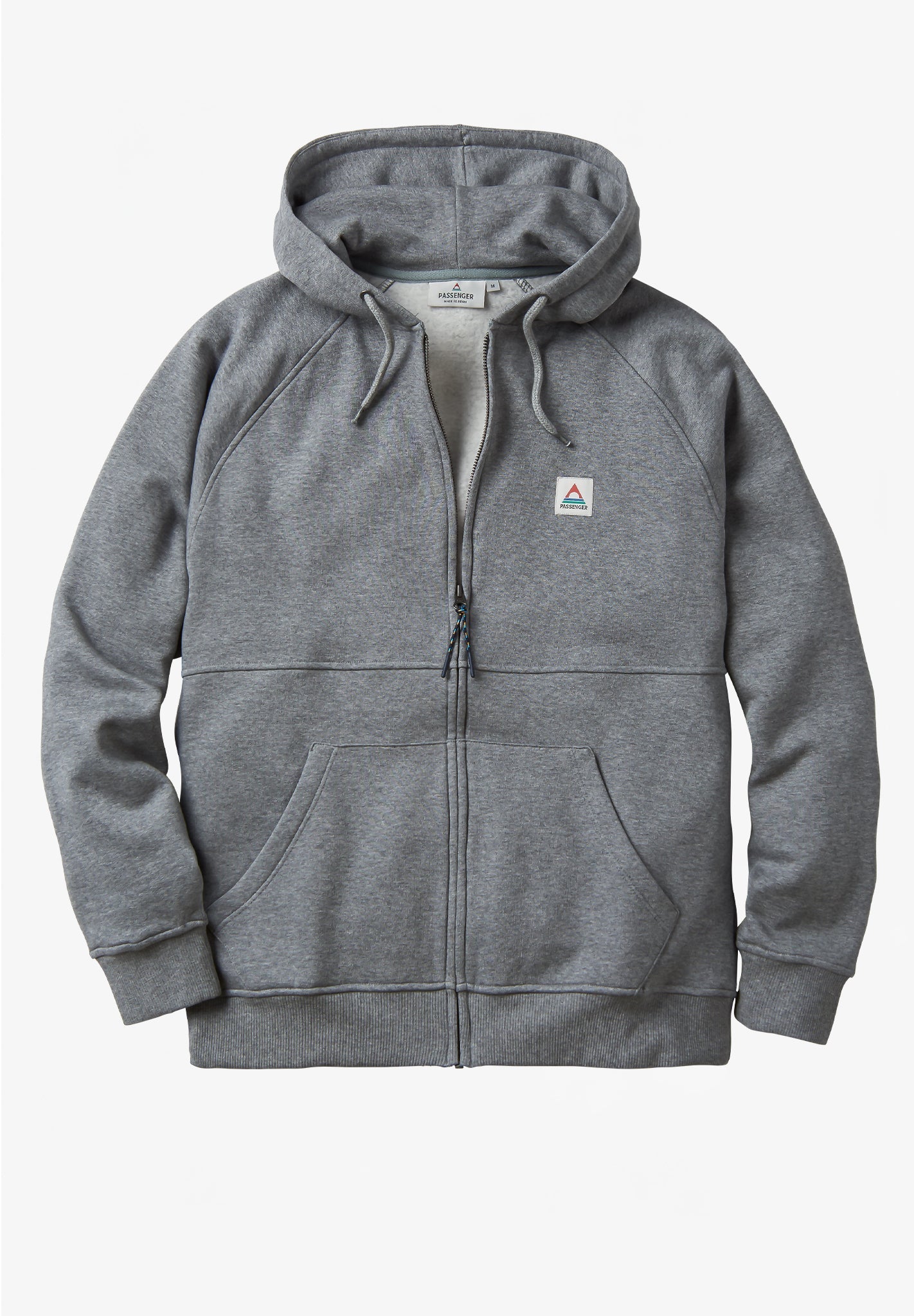 PASSENGER - Heritage Full Zip Recycled Cotton Hoodie - Dark Grey Marl - BACKYARD