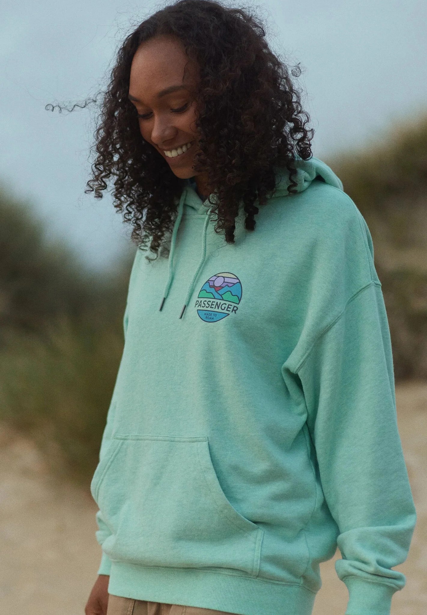PASSENGER - Laidback Organic Cotton Hoodie - Aqua Marl - BACKYARD