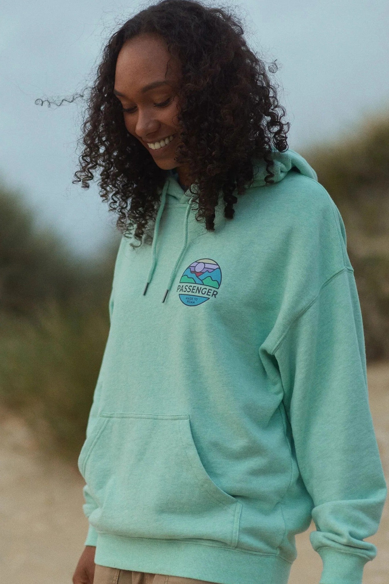 PASSENGER - Laidback Organic Cotton Hoodie - Aqua Marl - BACKYARD