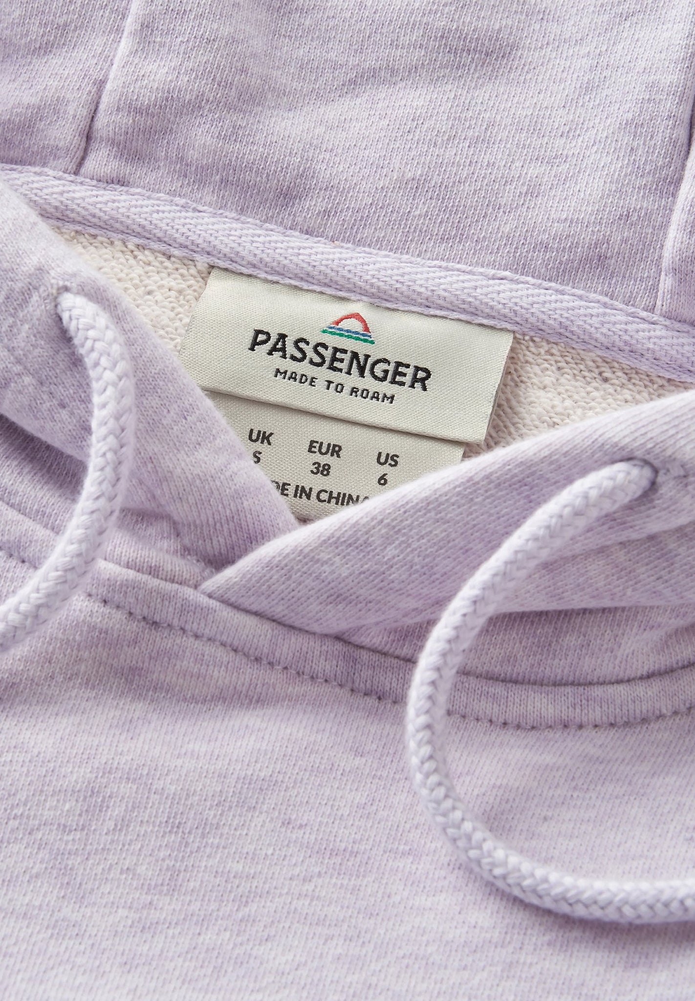 PASSENGER - Laidback Organic Cotton Hoodie - Lilac Mist Marl - BACKYARD