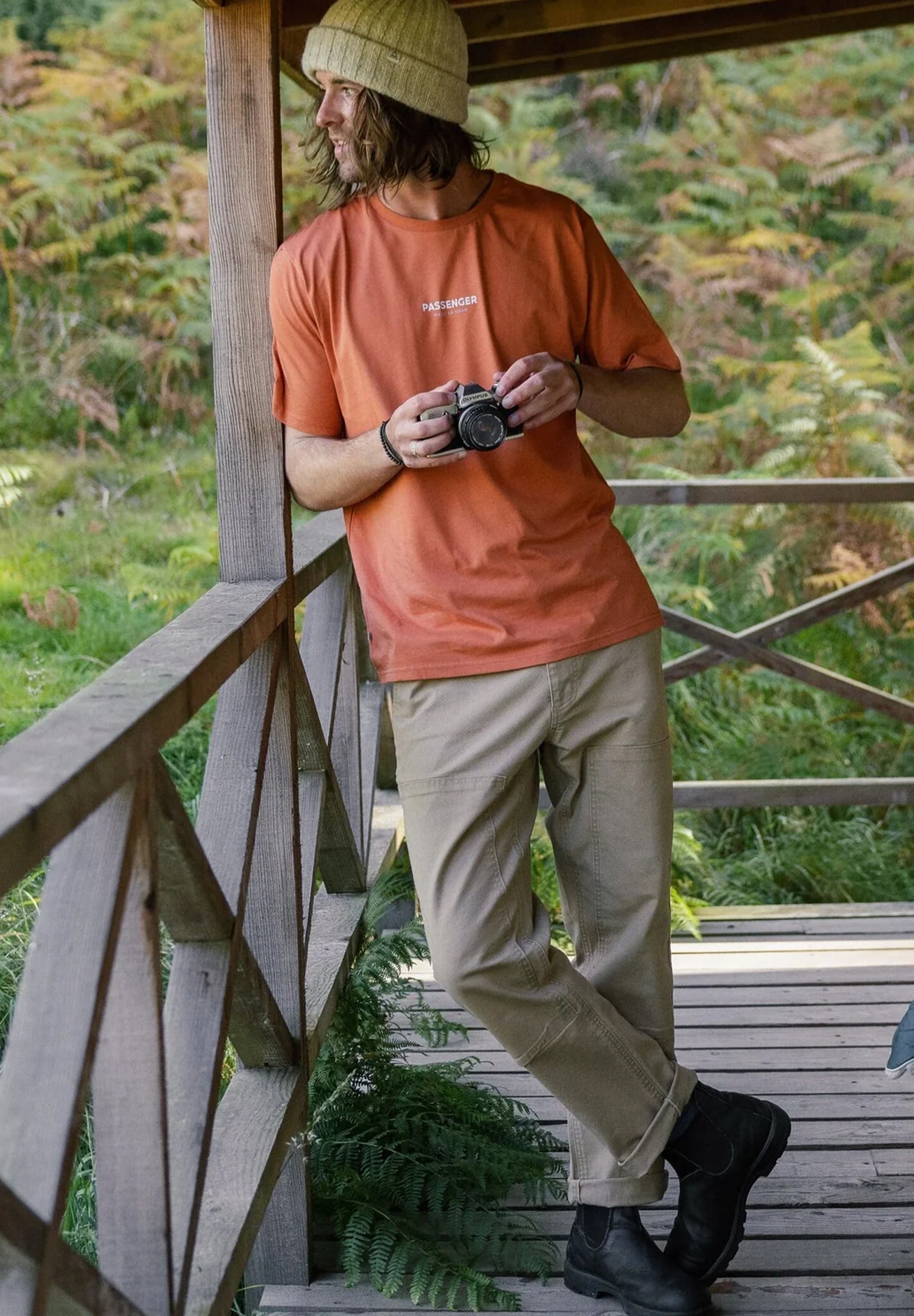 PASSENGER - Phoenix Organic Cotton T-Shirt - Burnt Orange - BACKYARD