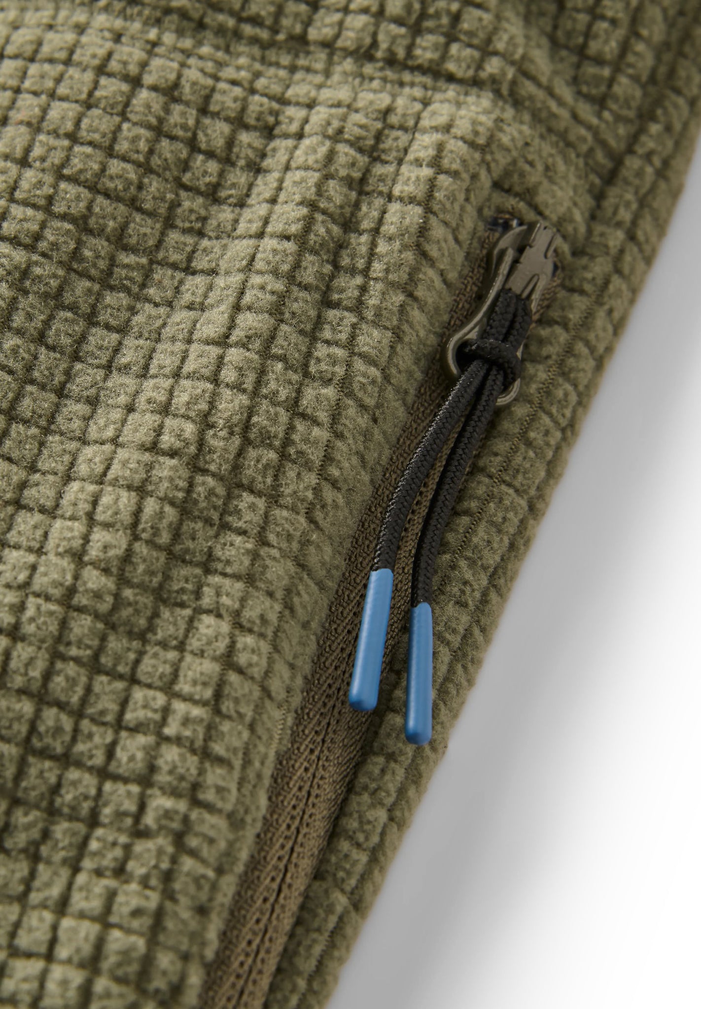 PASSENGER - Point Grid Recycled Fleece Hoodie - Dusty Olive - BACKYARD