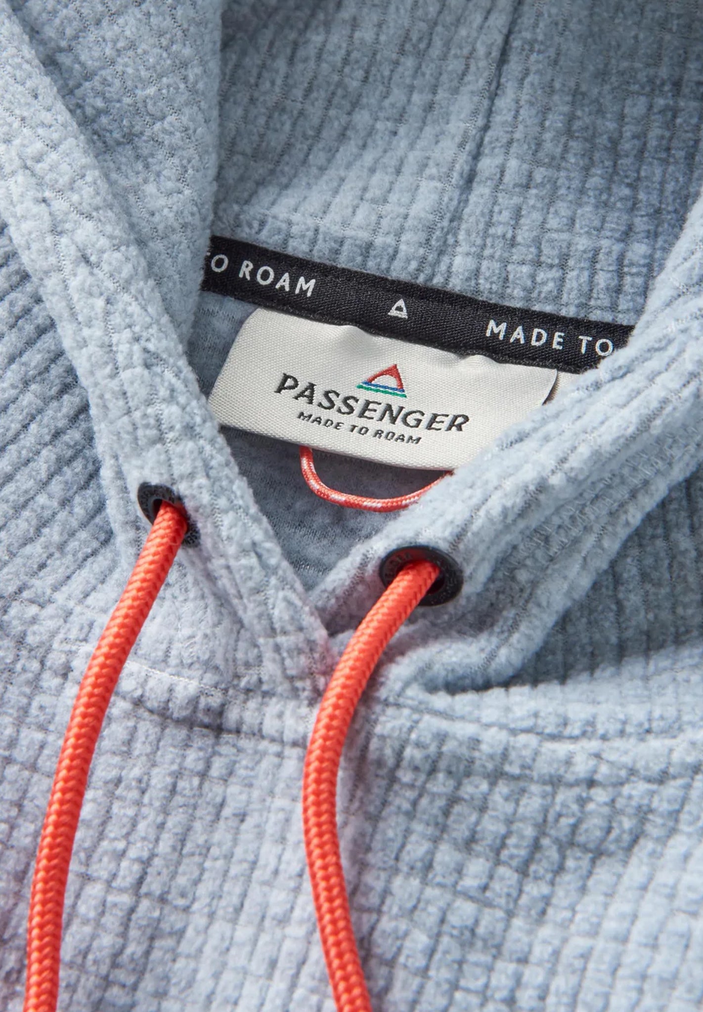 PASSENGER - Point Grid Recycled Fleece Hoodie - Grey Marl - BACKYARD