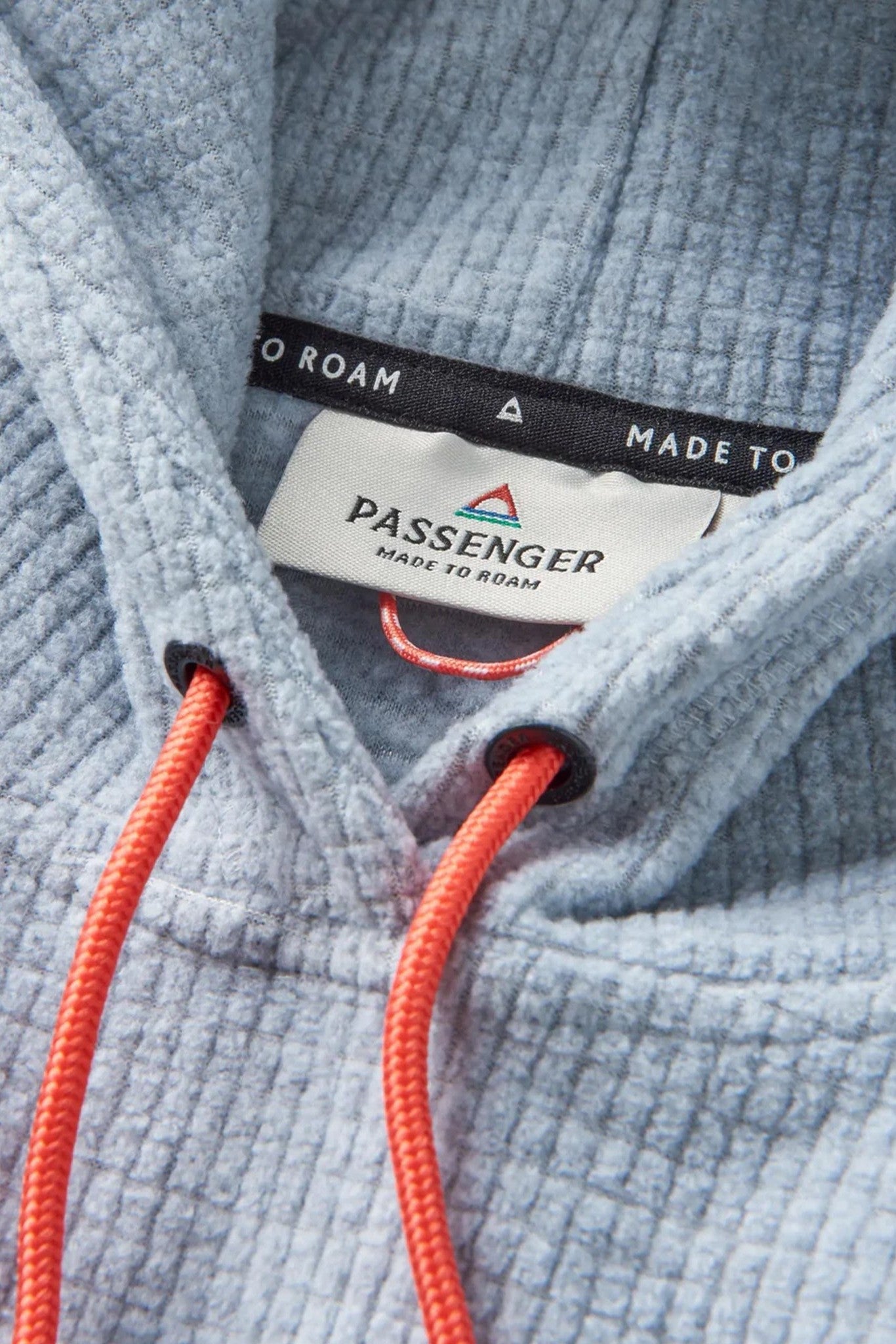 PASSENGER - Point Grid Recycled Fleece Hoodie - Grey Marl - BACKYARD