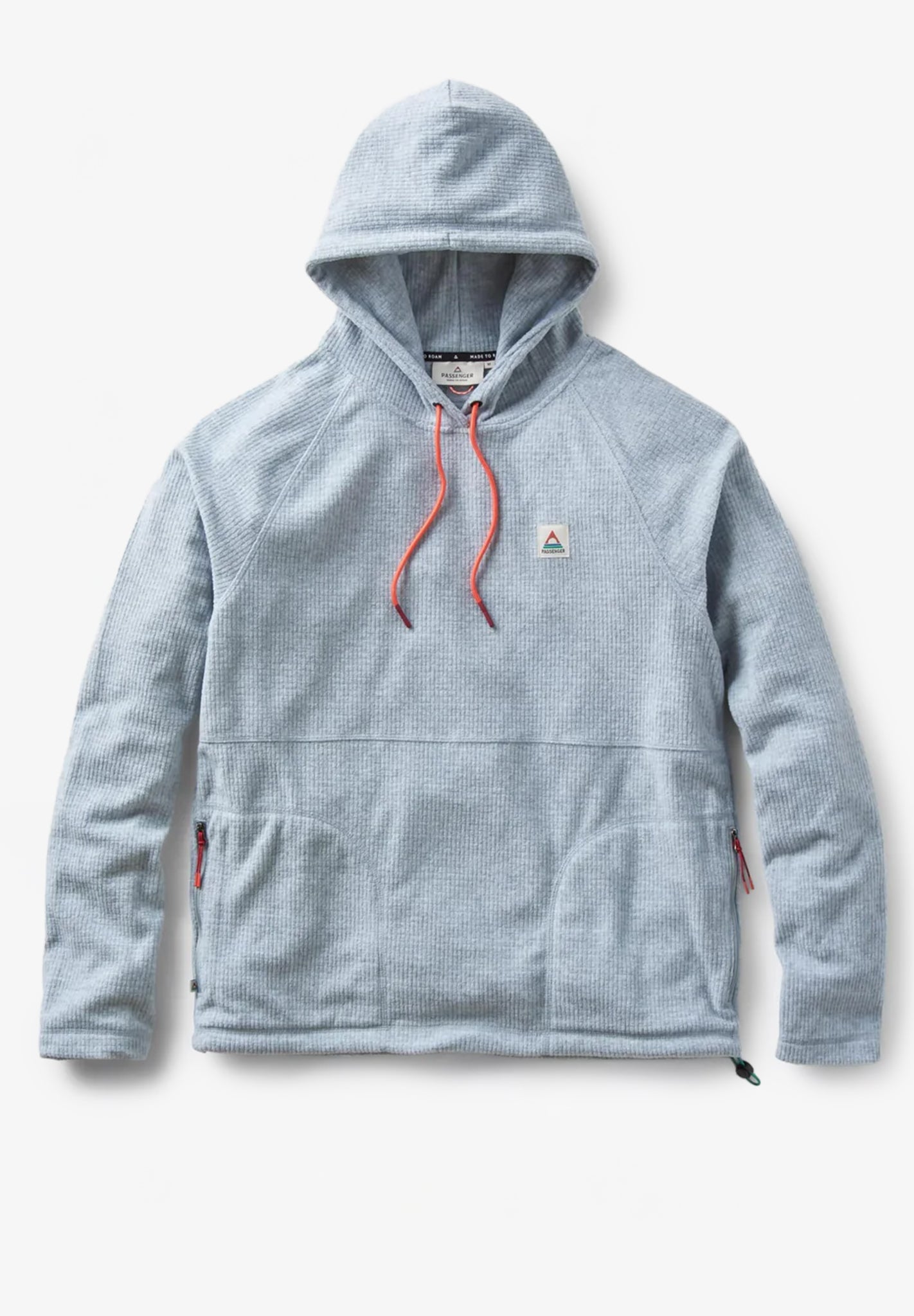 PASSENGER - Point Grid Recycled Fleece Hoodie - Grey Marl - BACKYARD
