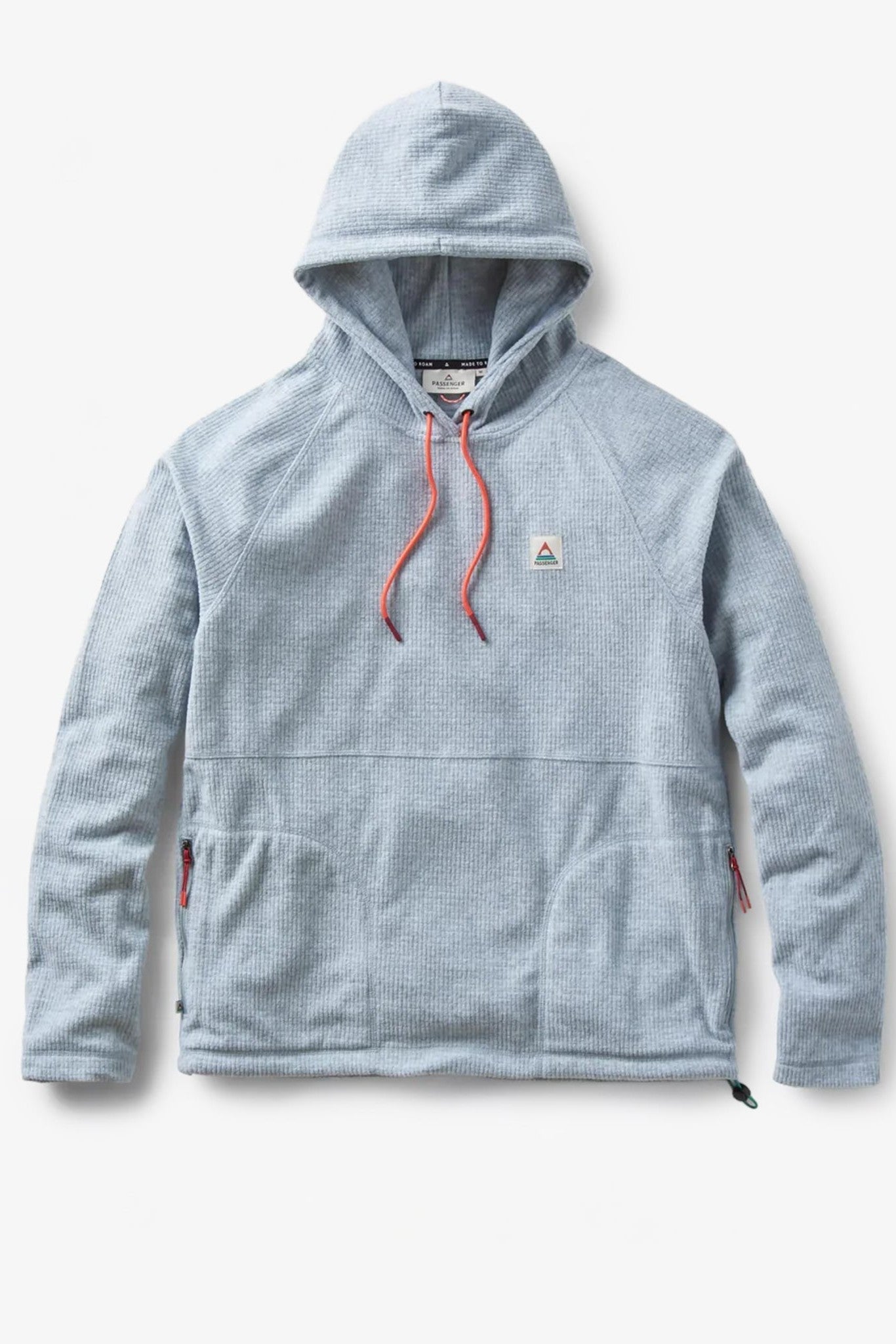 PASSENGER - Point Grid Recycled Fleece Hoodie - Grey Marl - BACKYARD