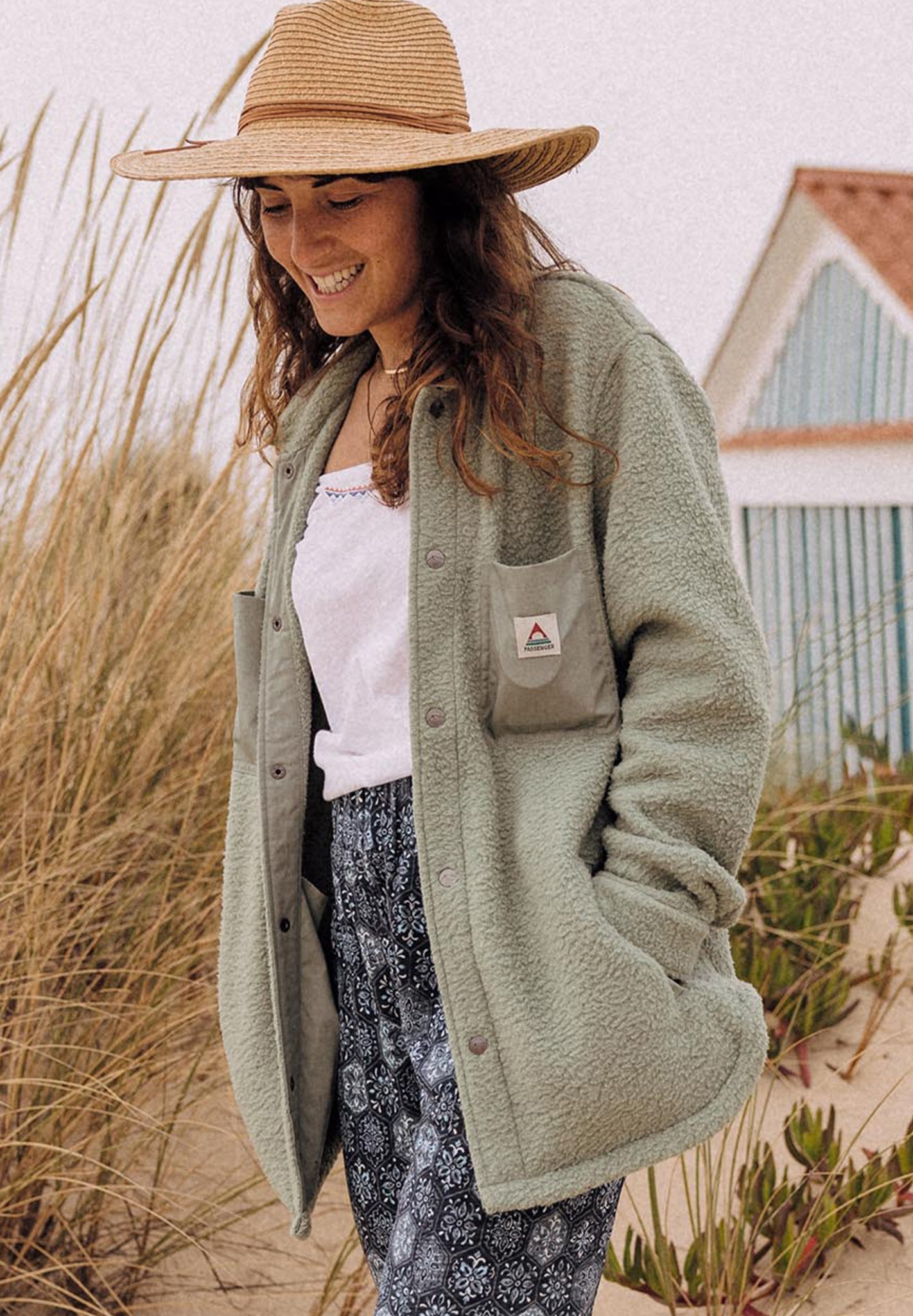 PASSENGER - Rappel Recycled Sherpa Oversized Shirt - Pistachio - BACKYARD