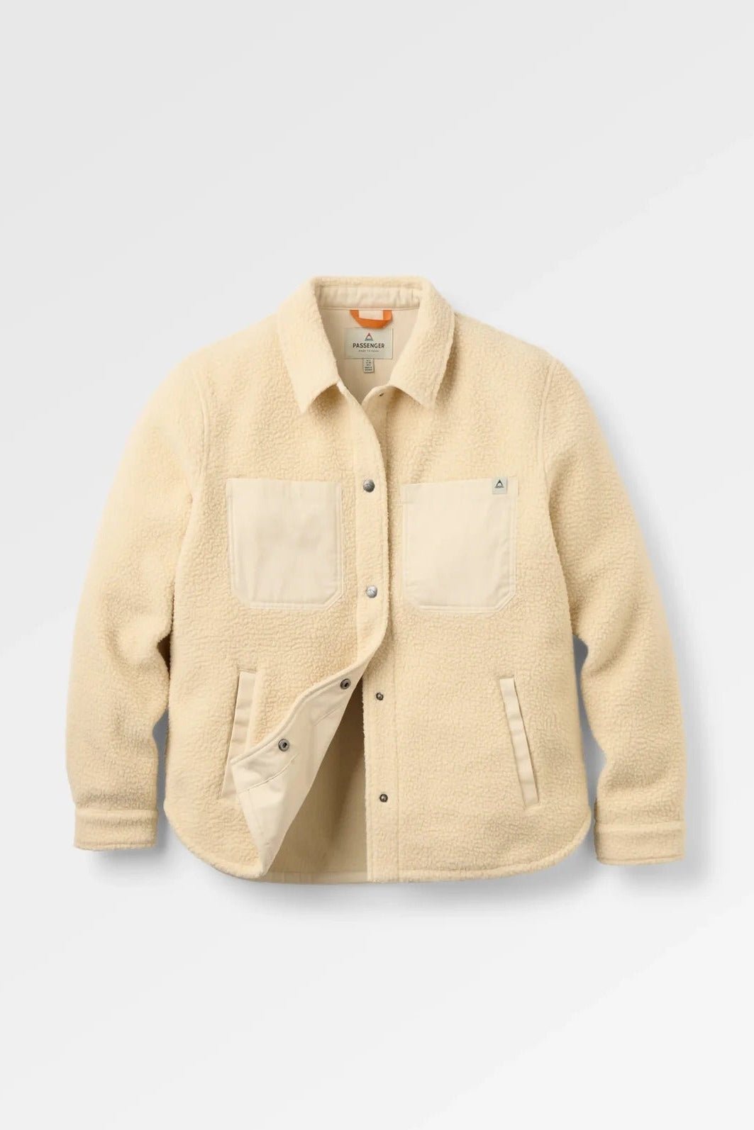 PASSENGER-Rappel Recycled Sherpa Oversized Shirt 2.0-Oatmeal-BACKYARD