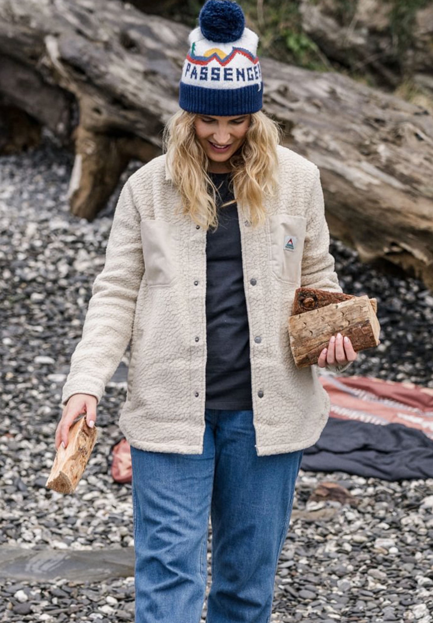 PASSENGER - Rappel Recycled Sherpa Oversized Shirt - Oatmeal - BACKYARD