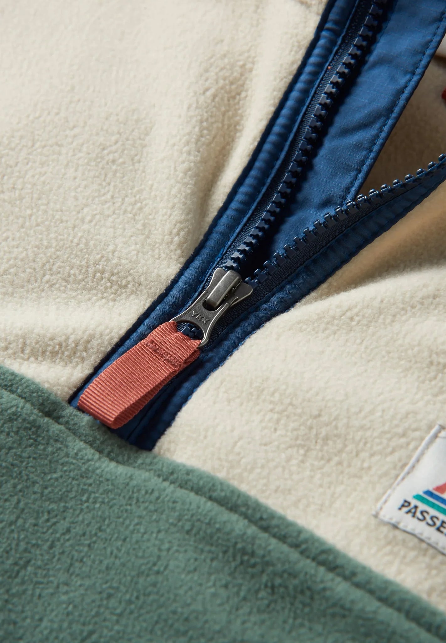 PASSENGER - Set Off Recycled Polar 1/4 Zip Fleece - Oatmeal Dark Forest - BACKYARD