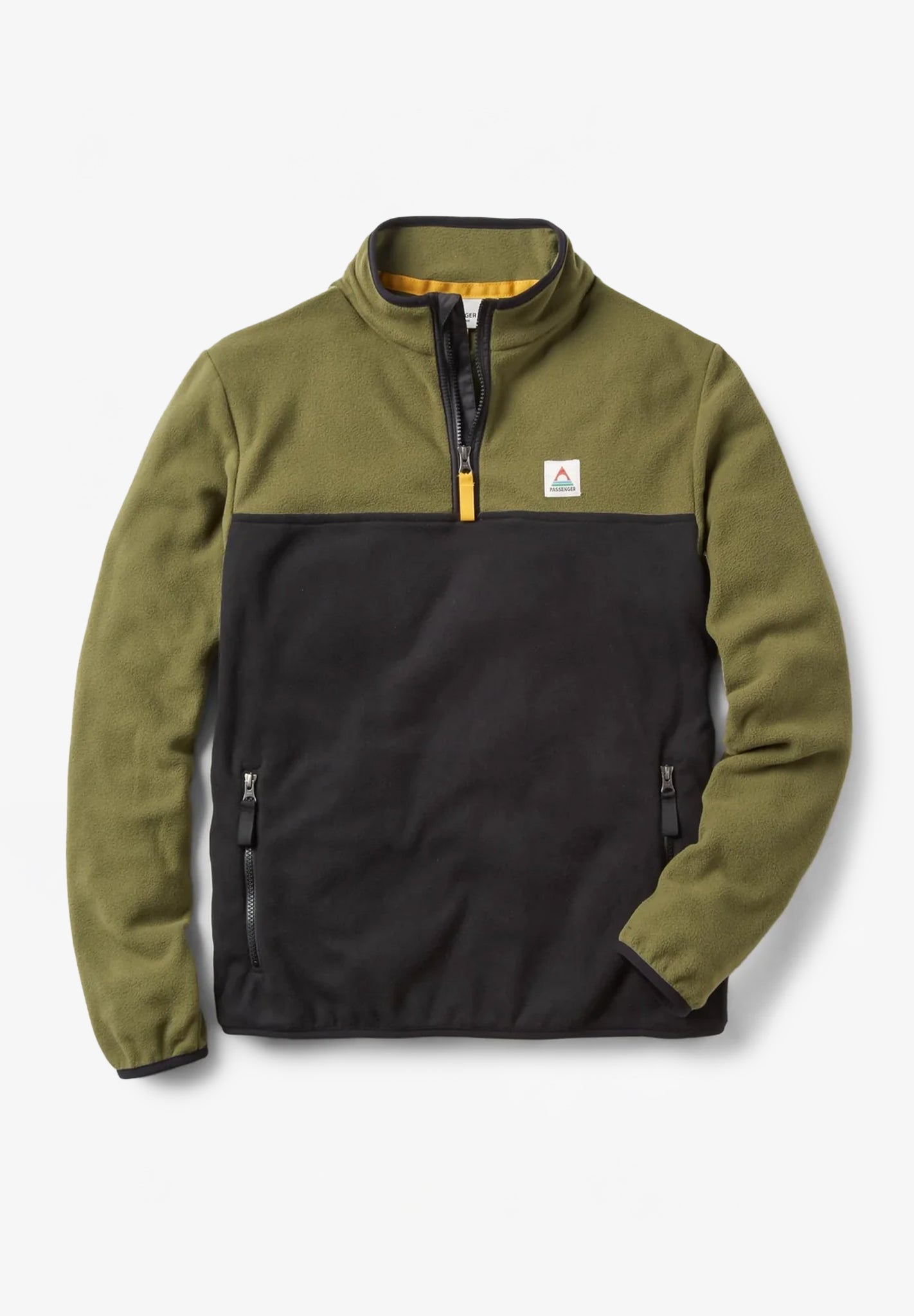 PASSENGER - Set Off Recycled Polar 1/4 Zip Fleece - Khaki - BACKYARD