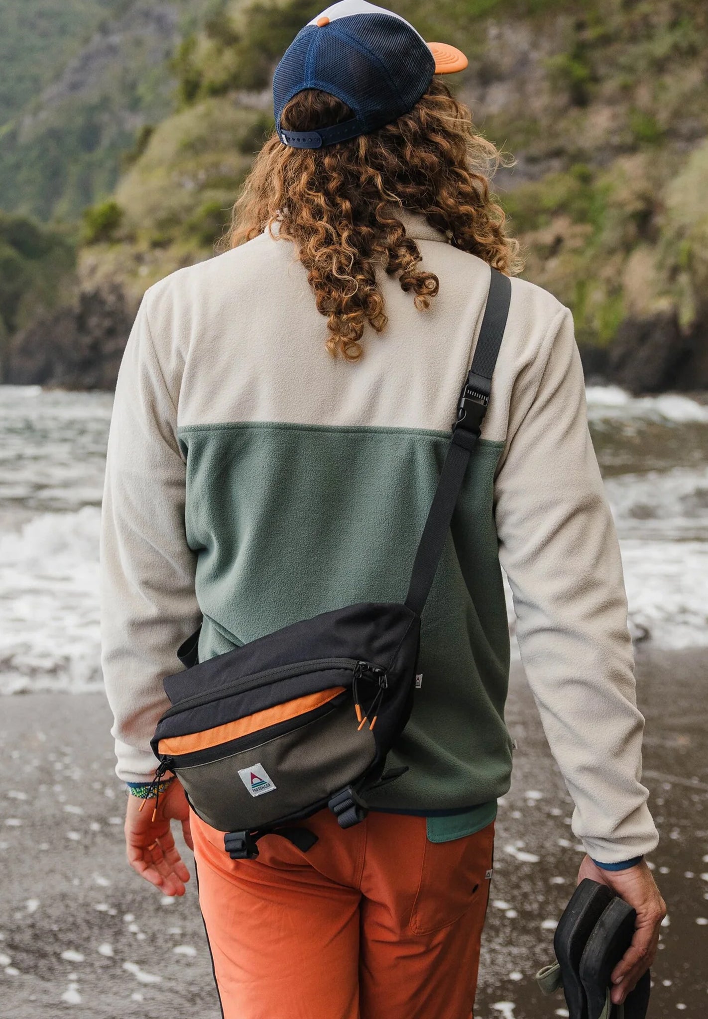 PASSENGER - Set Off Recycled Polar 1/4 Zip Fleece - Oatmeal Dark Forest - BACKYARD