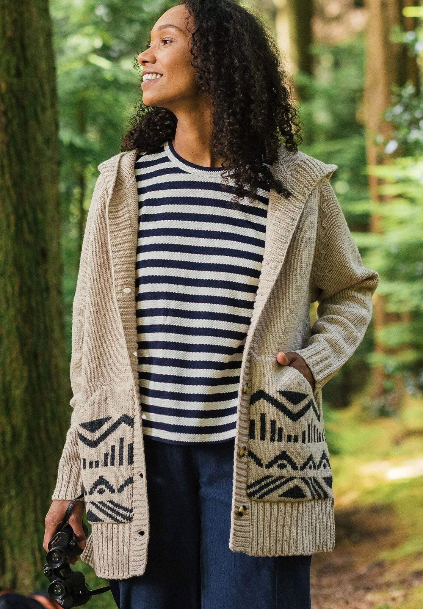 PASSENGER - Snoozle Recycled Knitted Hooded Cardigan - Oatmeal - BACKYARD