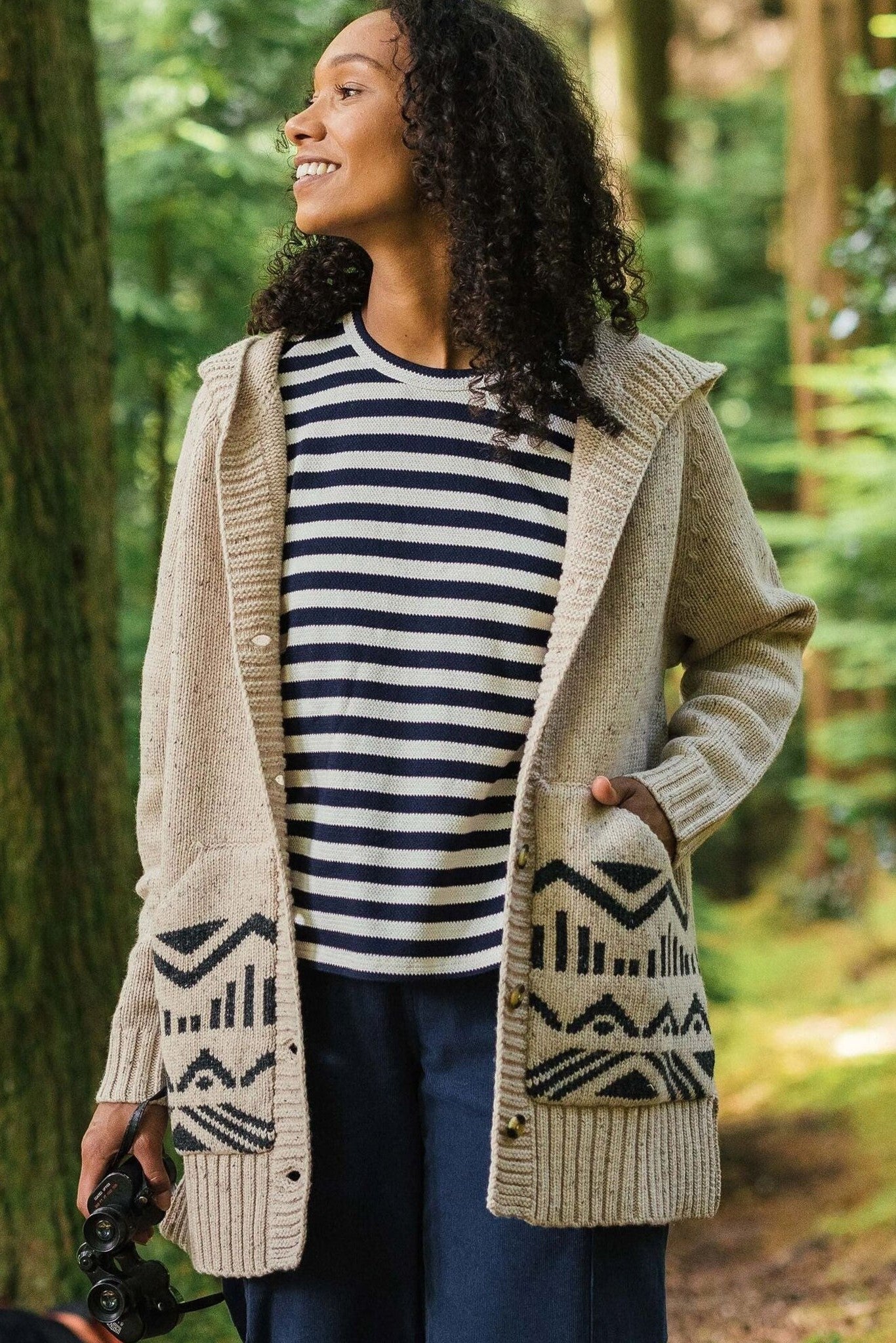 PASSENGER - Snoozle Recycled Knitted Hooded Cardigan - Oatmeal - BACKYARD