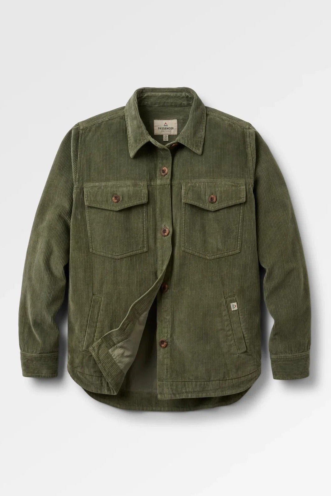 PASSENGER-Stella Heavyweight Cord LS Shirt-Dusty Olive-BACKYARD