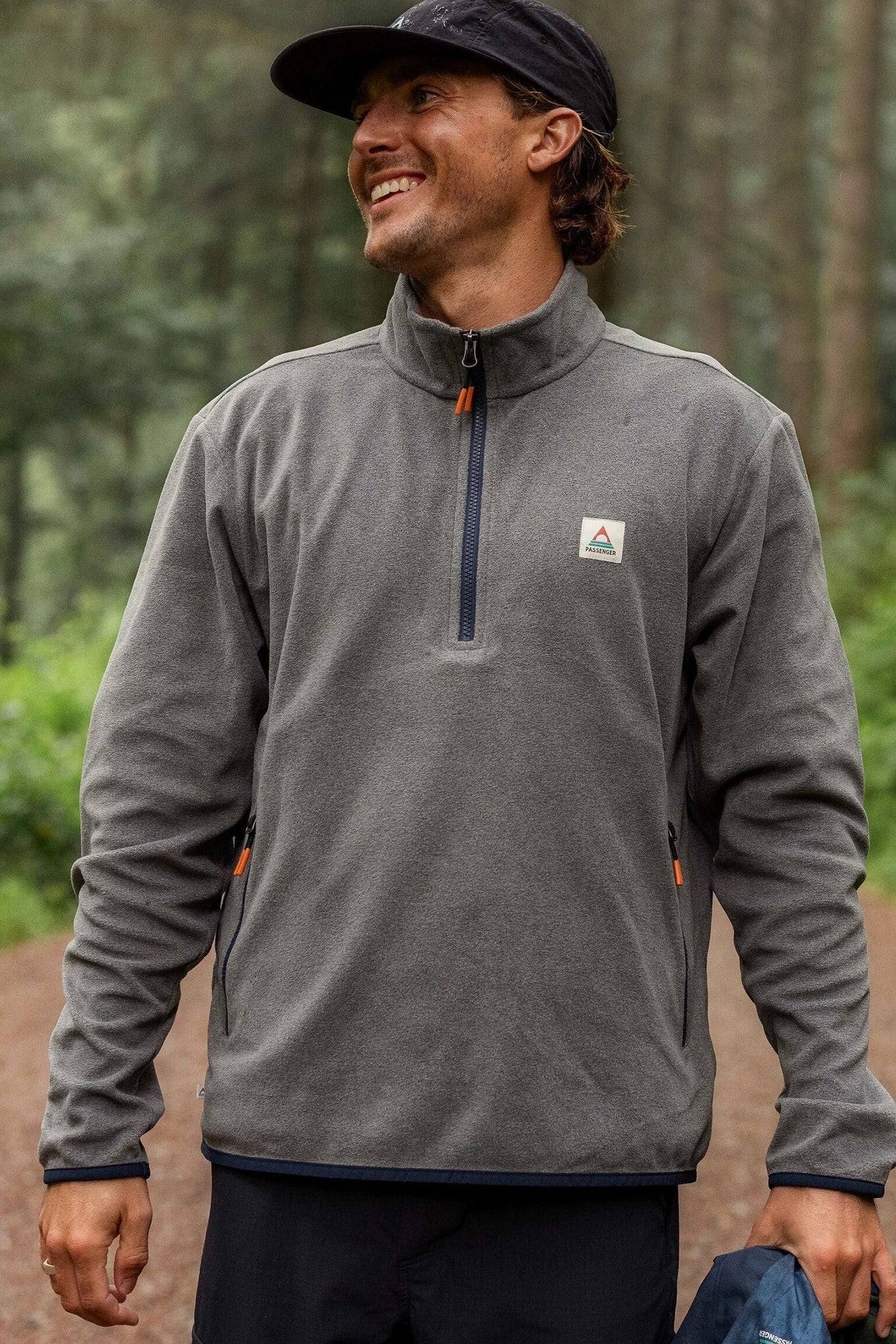 PASSENGER - Switchback Recycled Micro Polartec® Fleece - Grey Marl 2 - BACKYARD