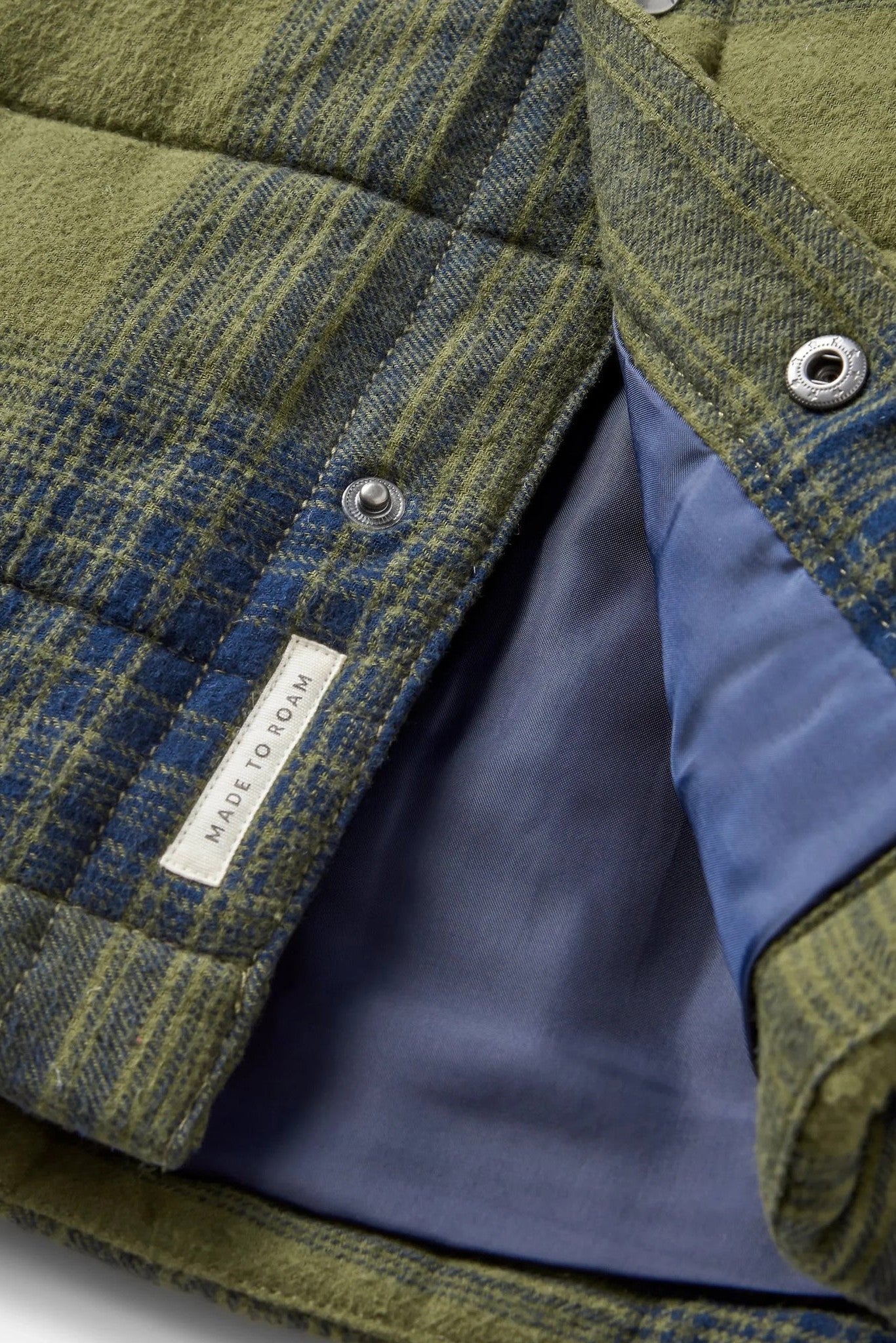 PASSENGER - Taranaki Quilted Overshirt - Navy Khaki Check - BACKYARD