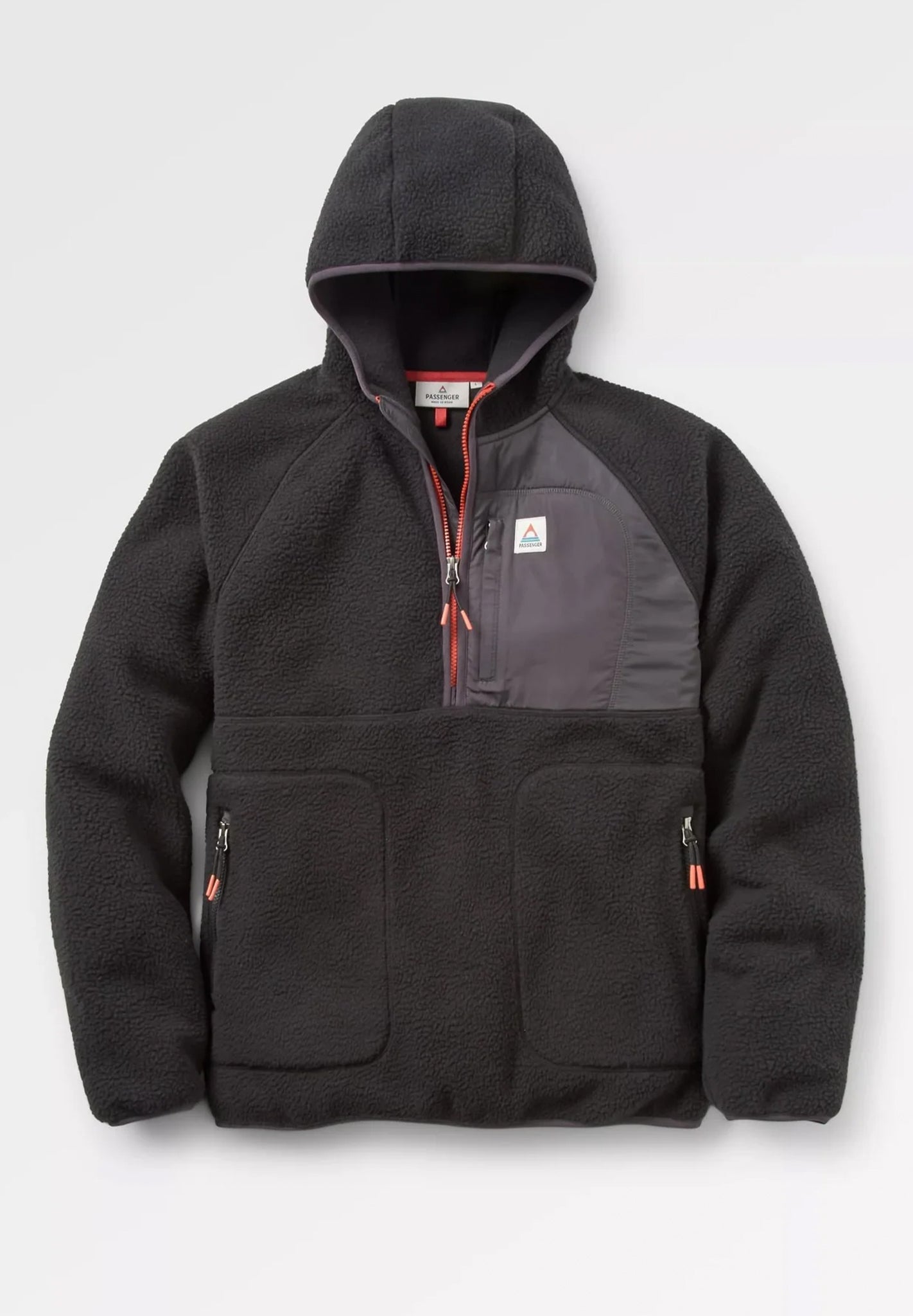 PASSENGER - Ventura 1/2 Zip Recycled Sherpa Fleece - Black - BACKYARD