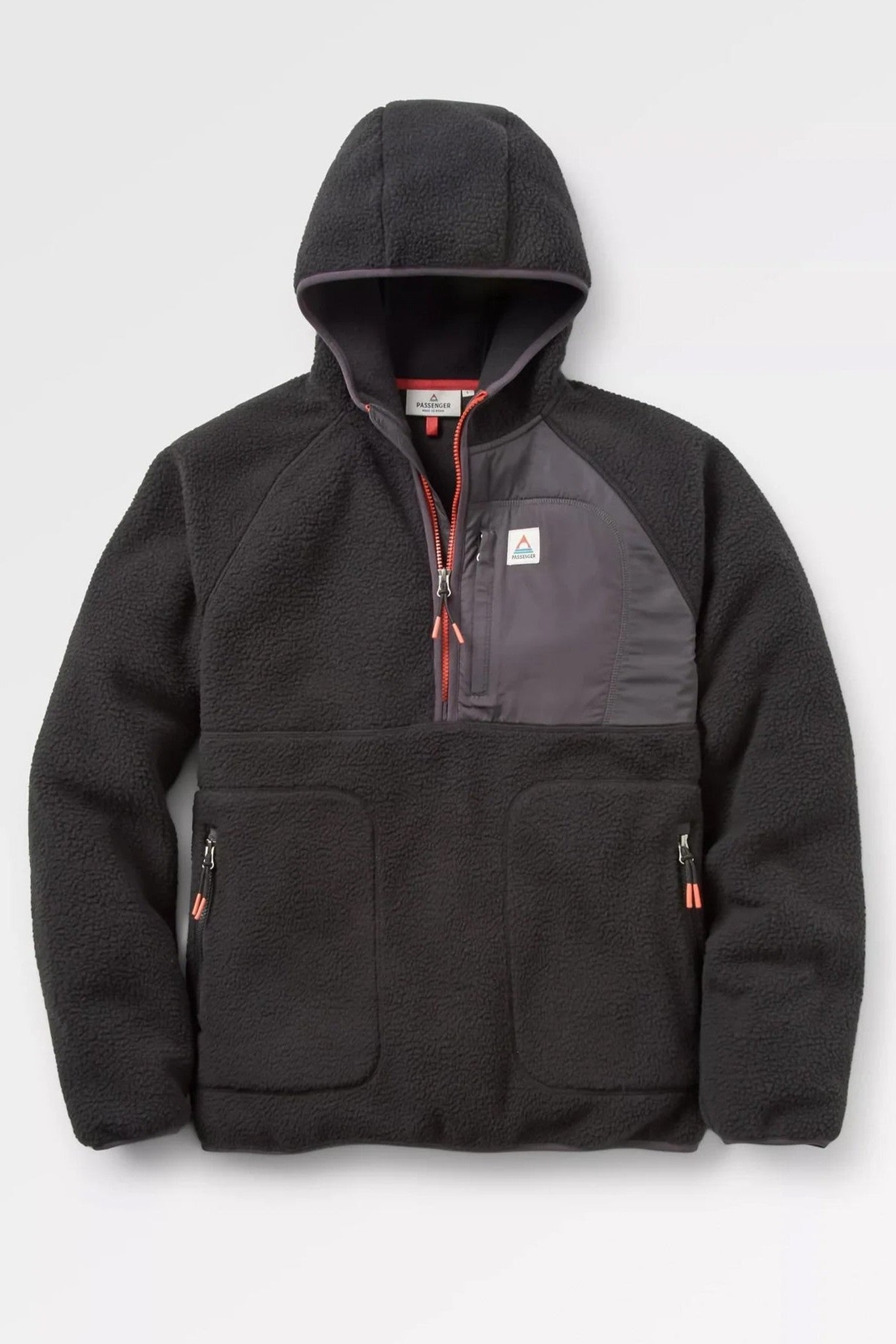 PASSENGER - Ventura 1/2 Zip Recycled Sherpa Fleece - Black - BACKYARD