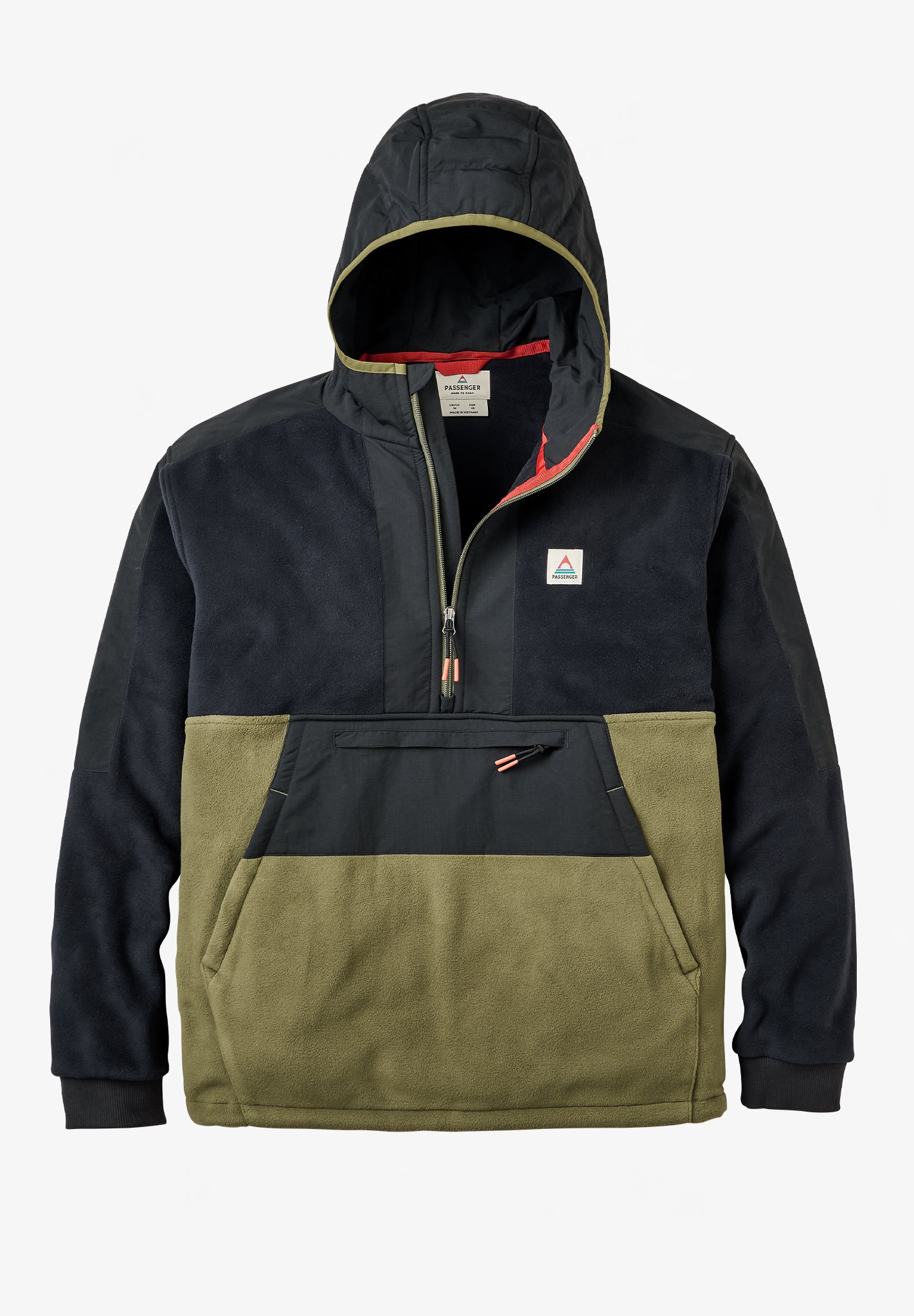 Woodland Hooded 1/2 Zip Recycled Polar Fleece