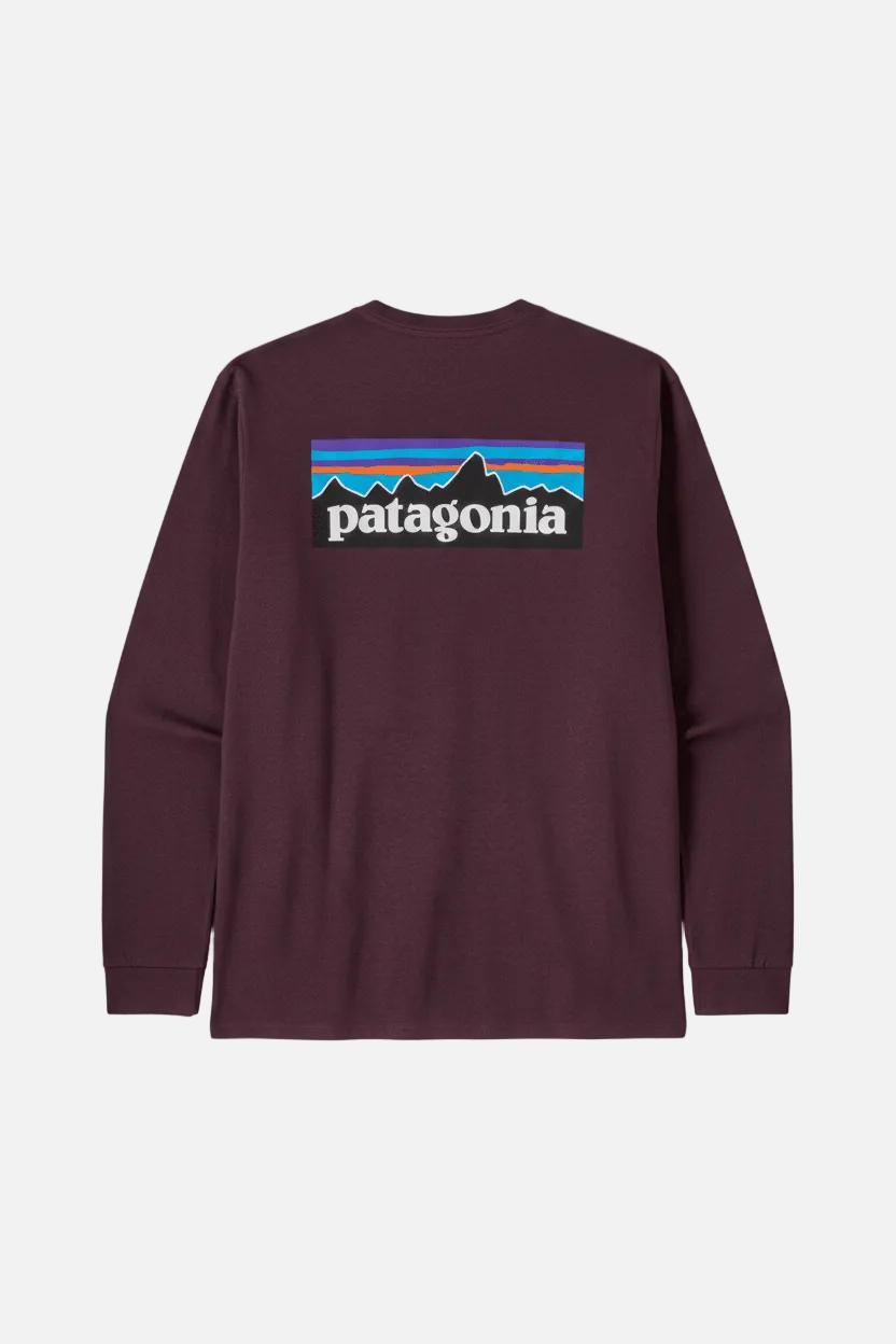 PATAGONIA-Men's Longsleeve P-6 Logo Responsibili-Tee-Berry Fig-BACKYARD