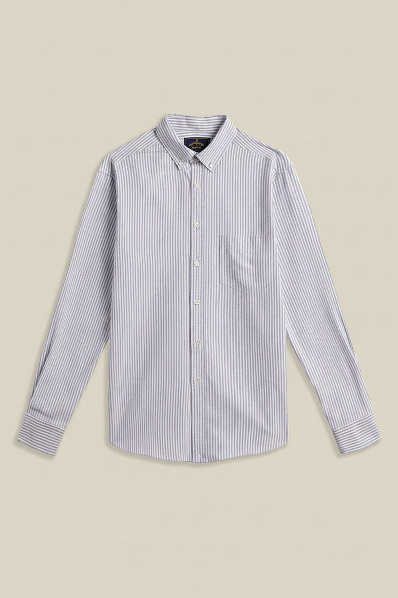 PORTUGUESE FLANNEL-Brushed Oxford-Black Stripe-BACKYARD