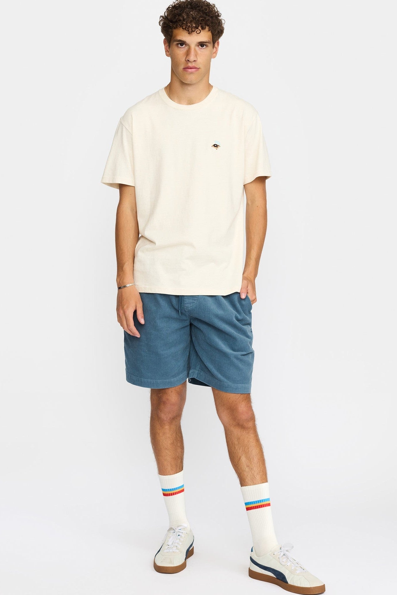 REVOLUTION - 1449 PLA Application T-Shirt - Offwhite Melange - BACKYARD
