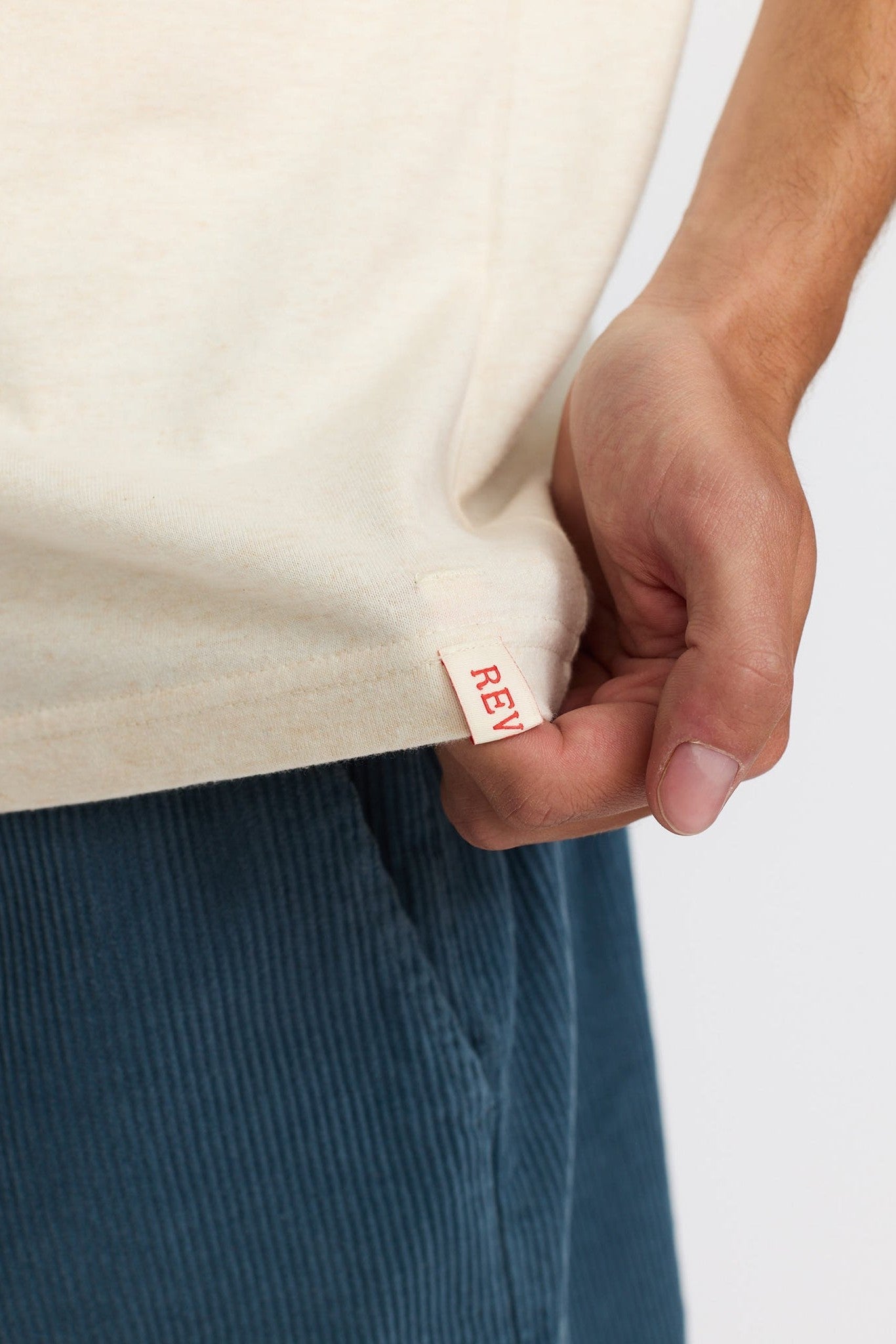 REVOLUTION - 1449 PLA Application T-Shirt - Offwhite Melange - BACKYARD