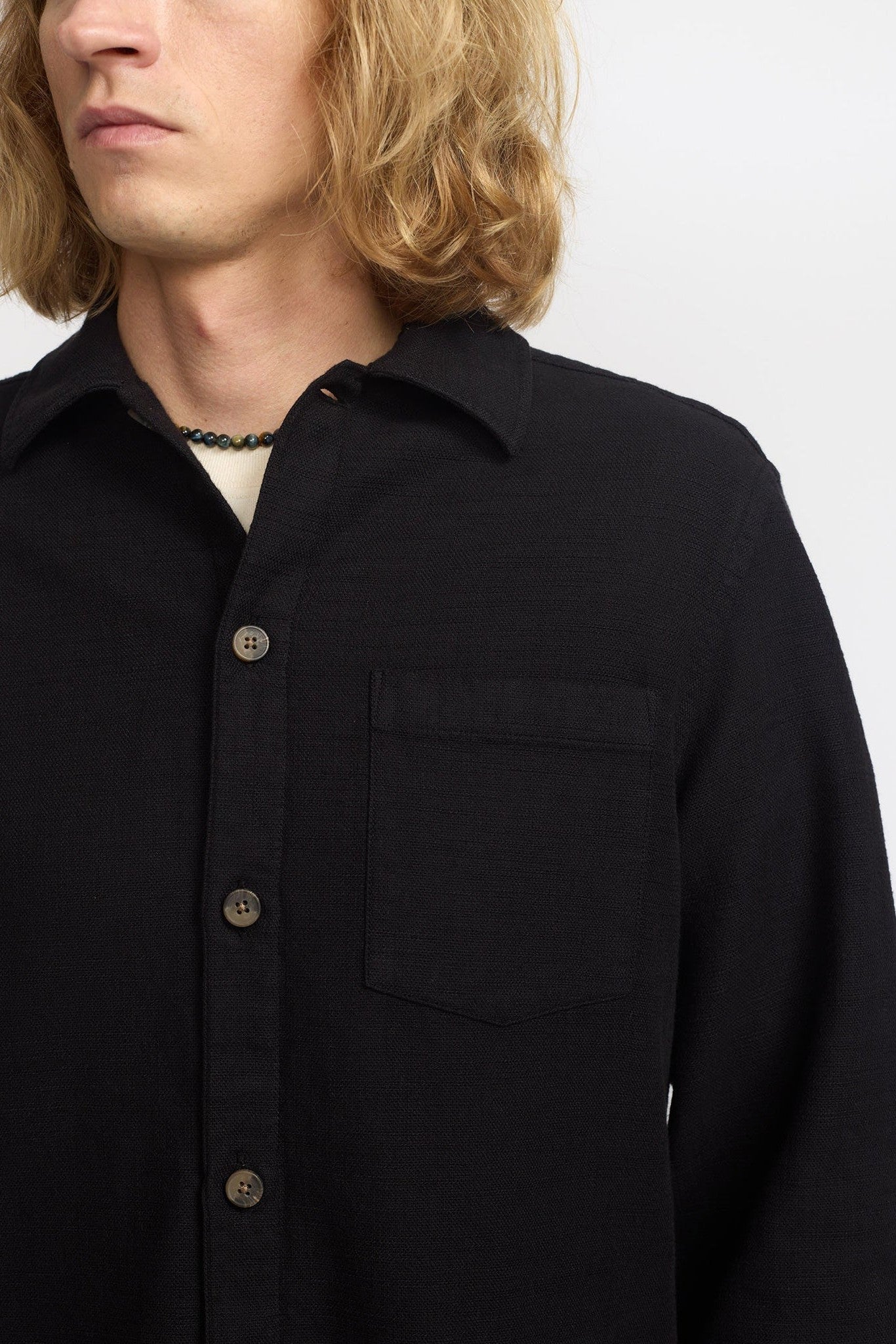REVOLUTION - 3997 Casual Overshirt - Black - BACKYARD