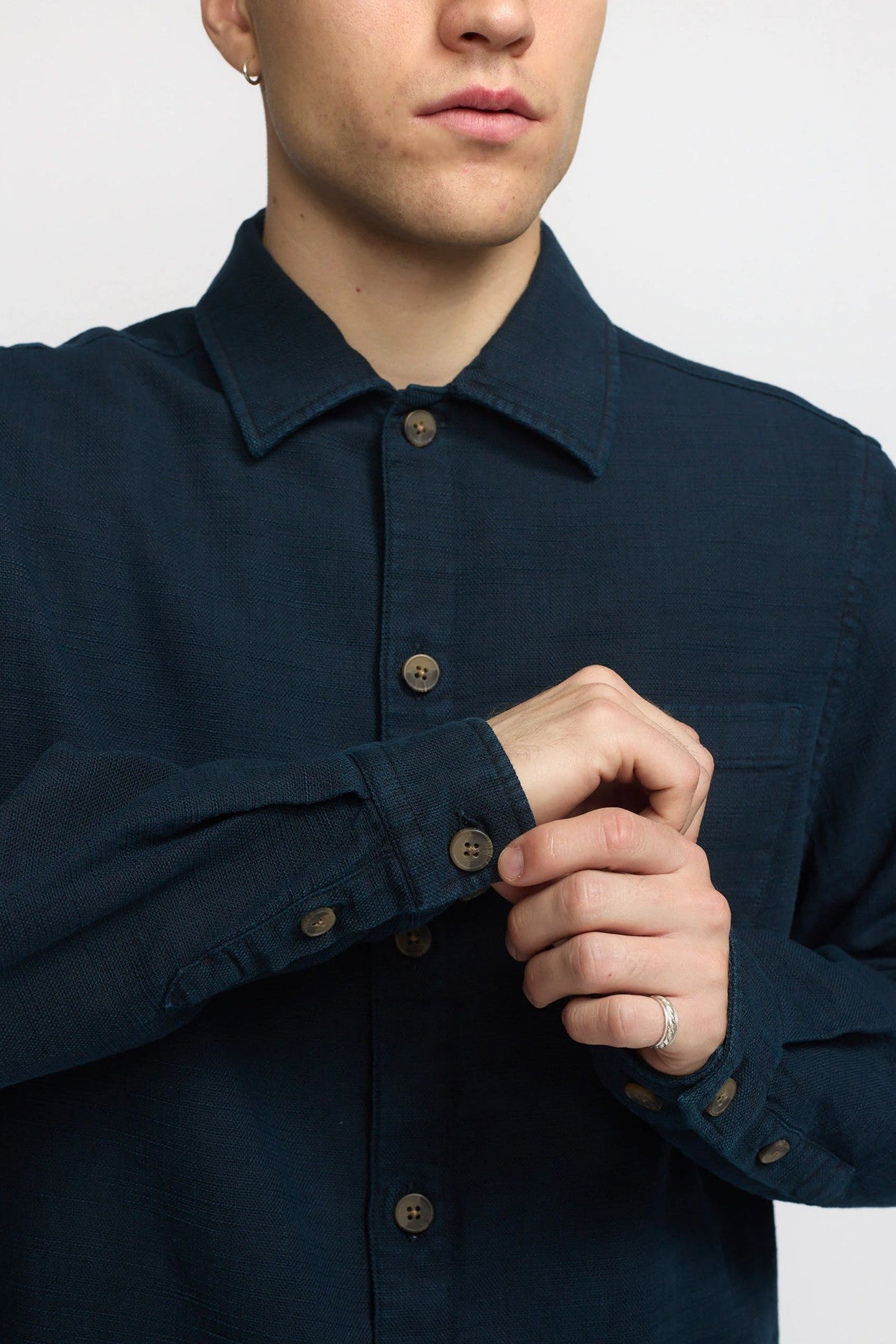 REVOLUTION - 3997 Casual Overshirt - Navy - BACKYARD