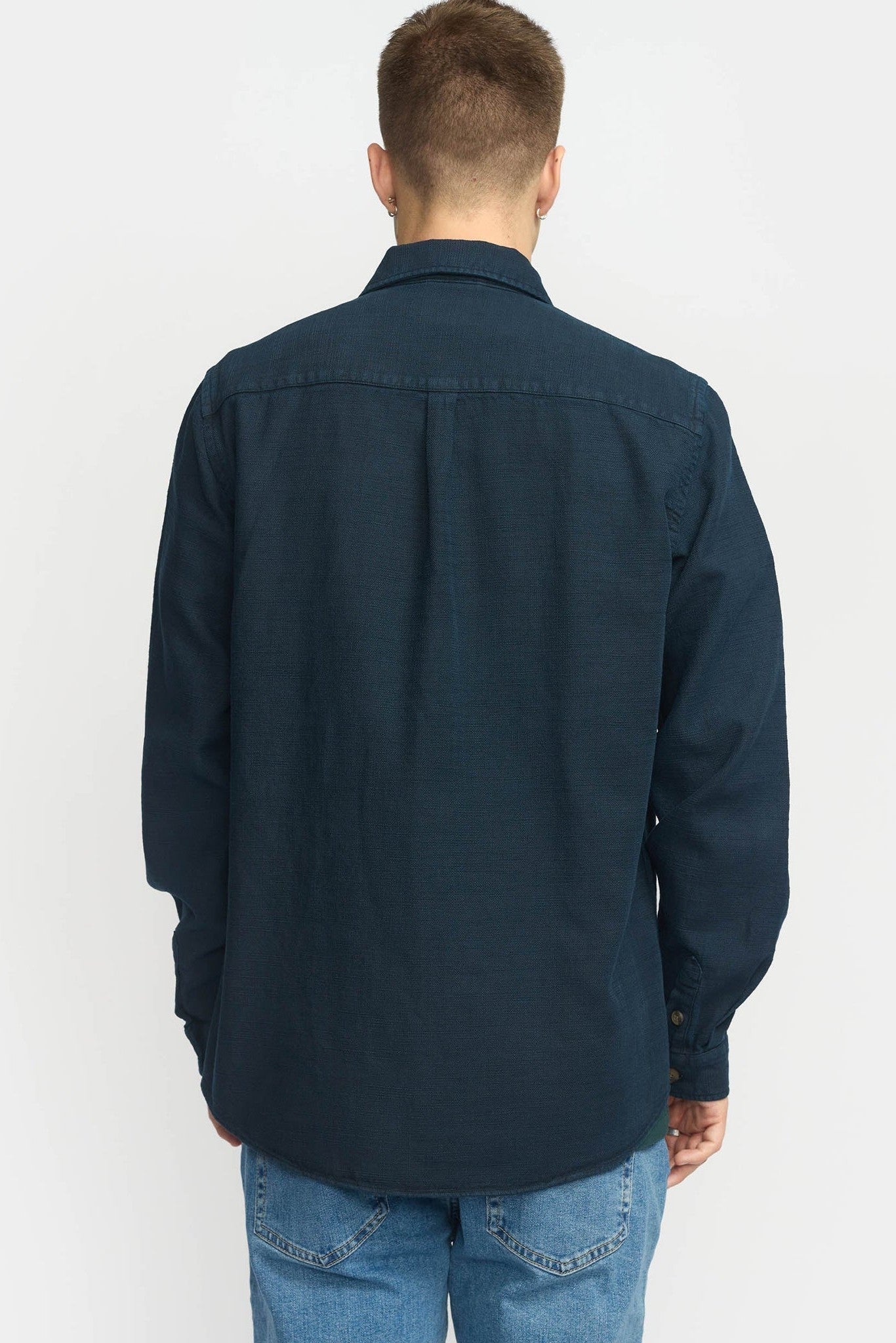 REVOLUTION - 3997 Casual Overshirt - Navy - BACKYARD