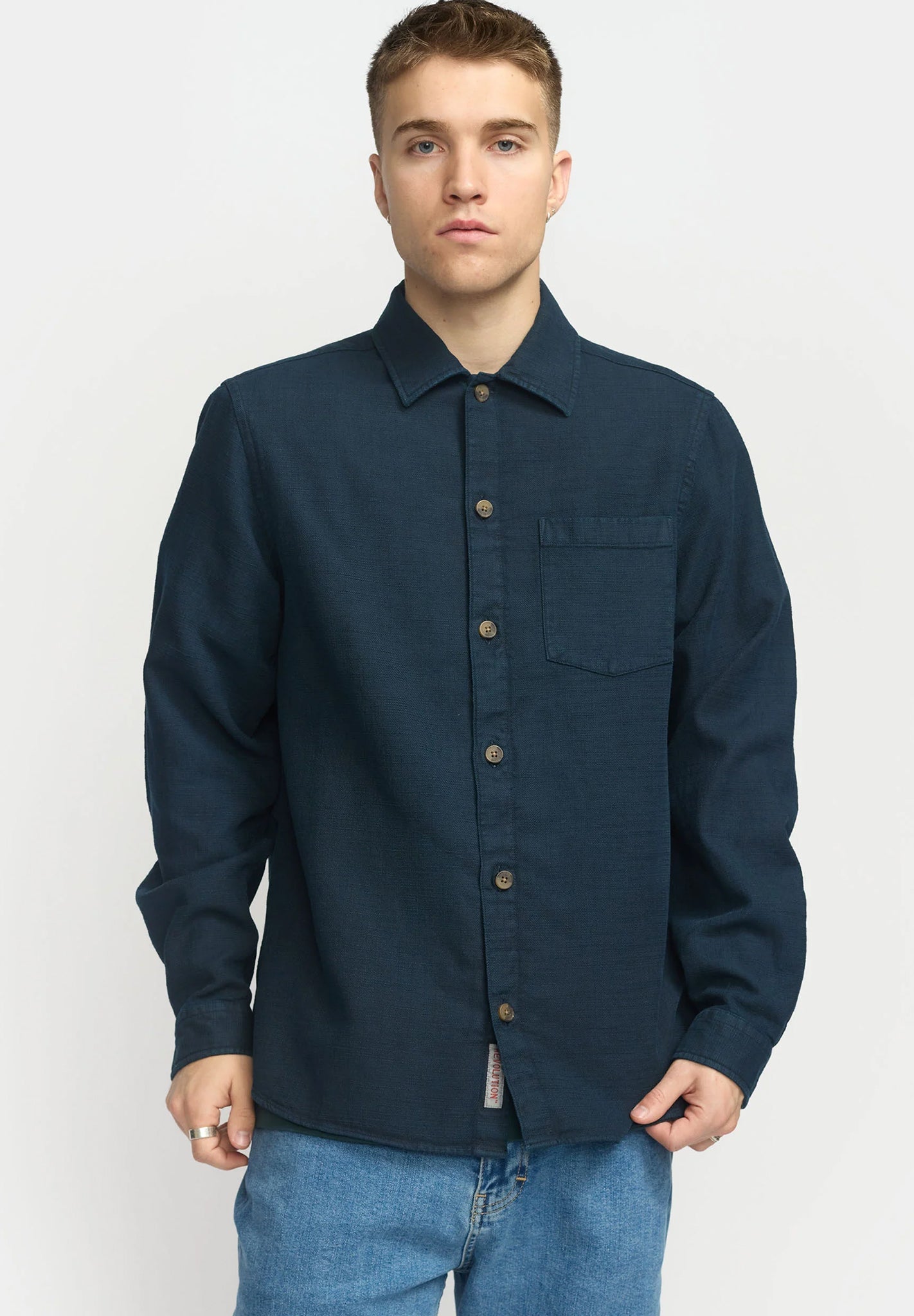 REVOLUTION - 3997 Casual Overshirt - Navy - BACKYARD