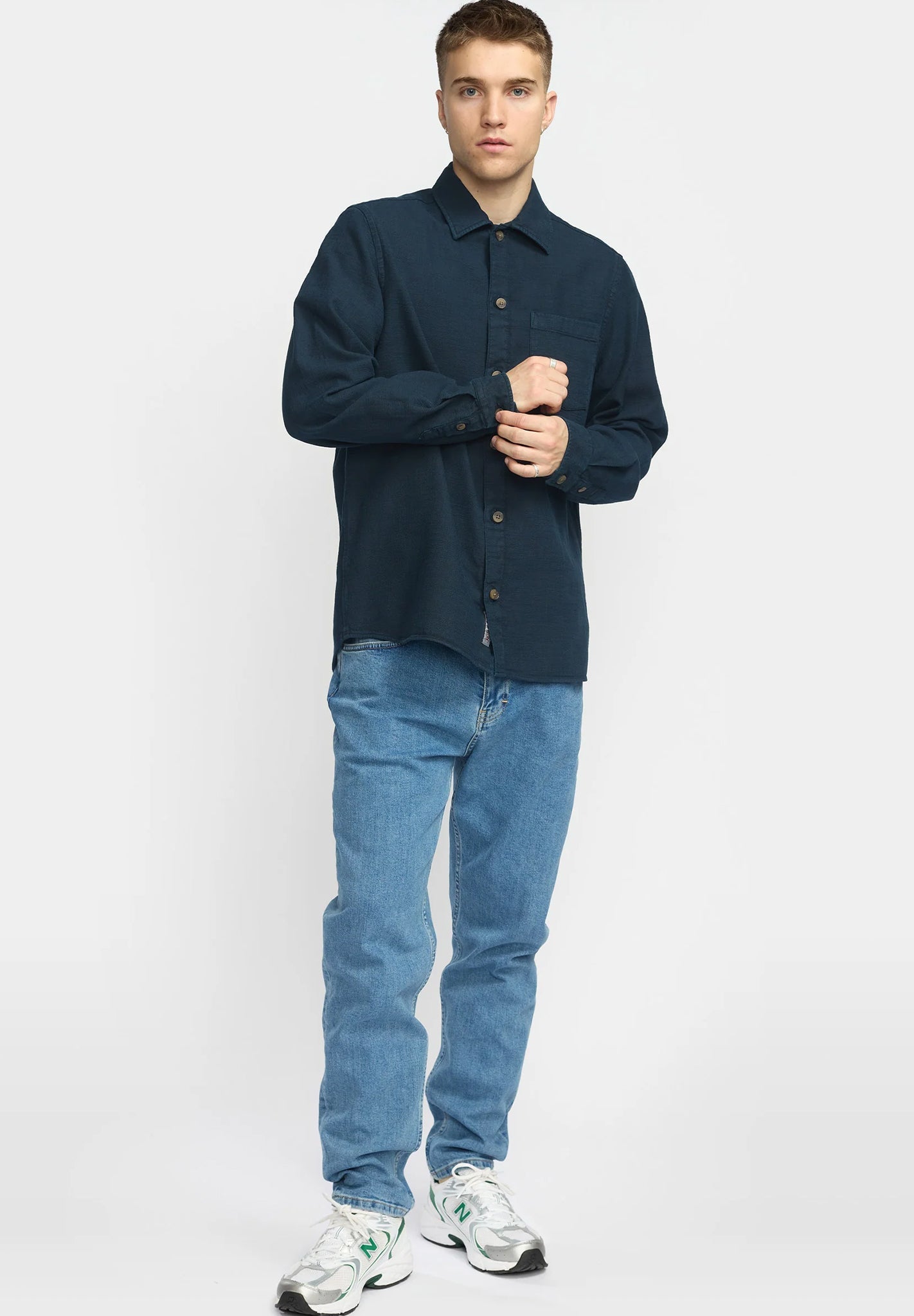 REVOLUTION - 3997 Casual Overshirt - Navy - BACKYARD